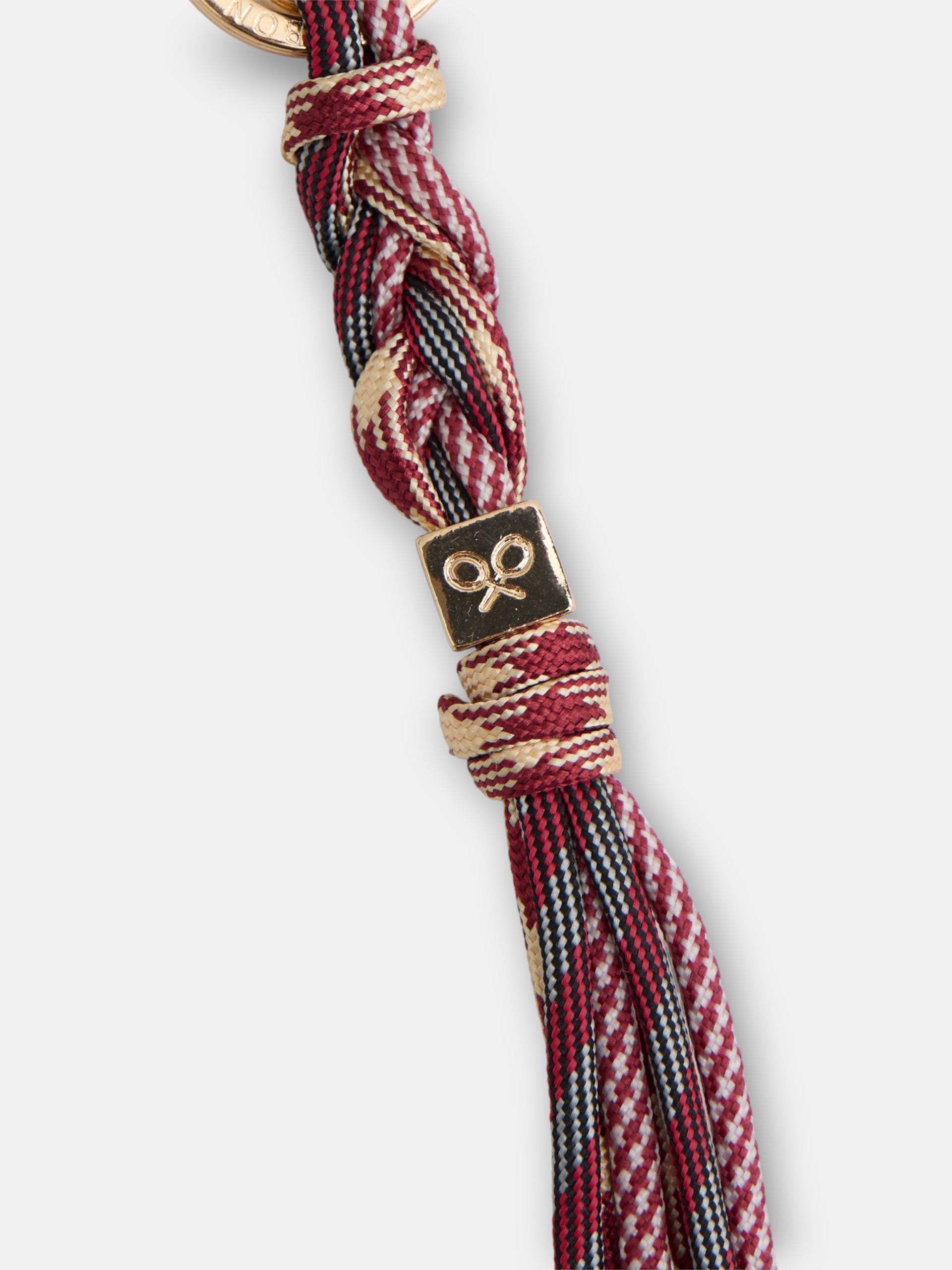 Porte-clés à poignée dorée et bordeaux