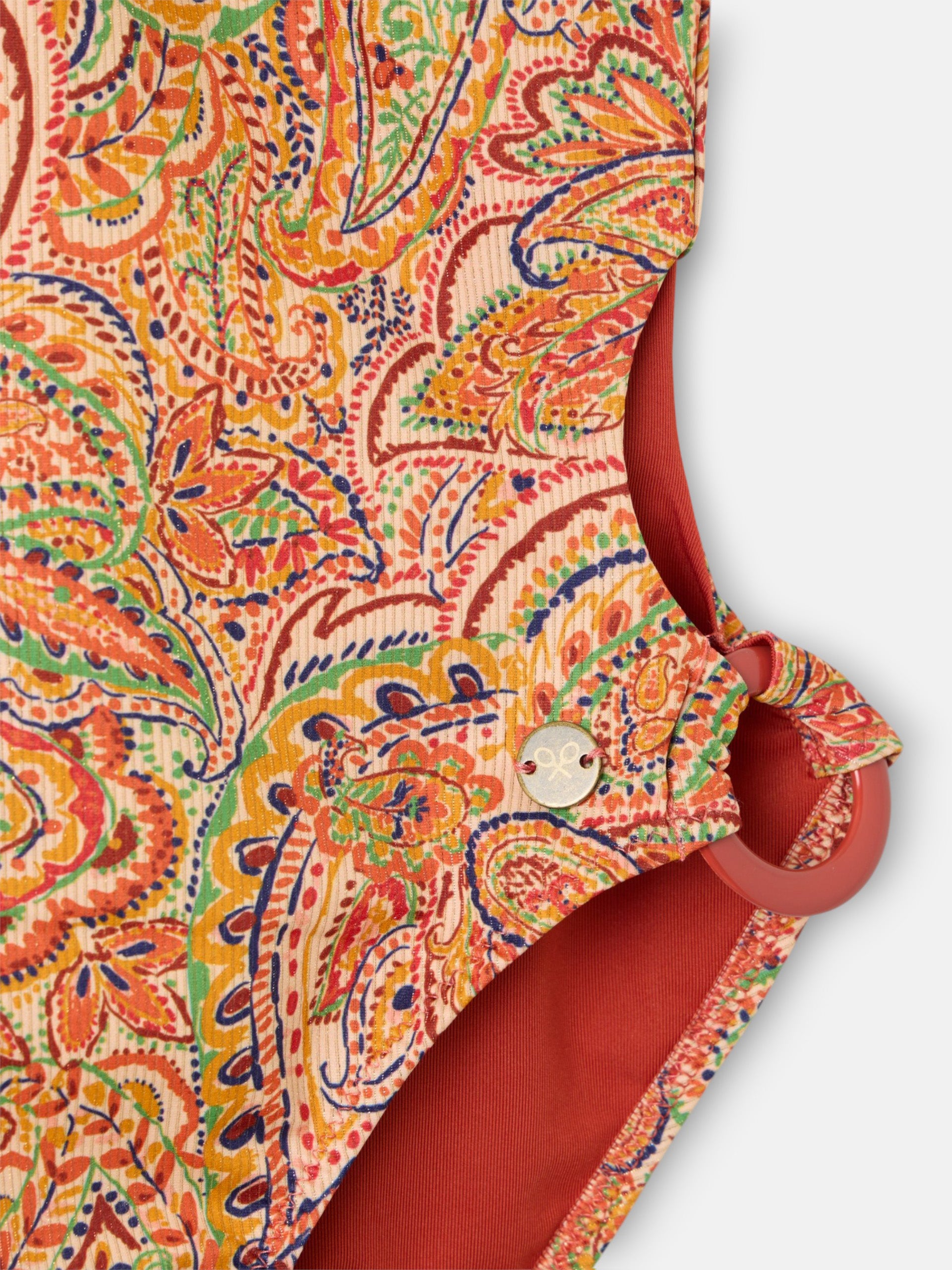 Bañador estampado cachemir naranjas