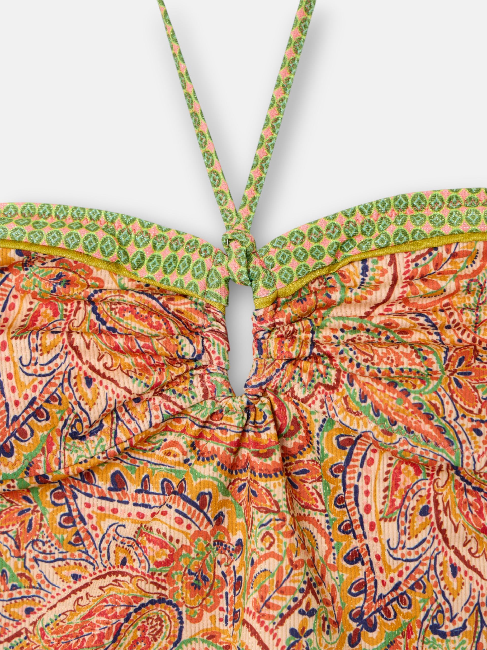 Orange paisley print swimsuit