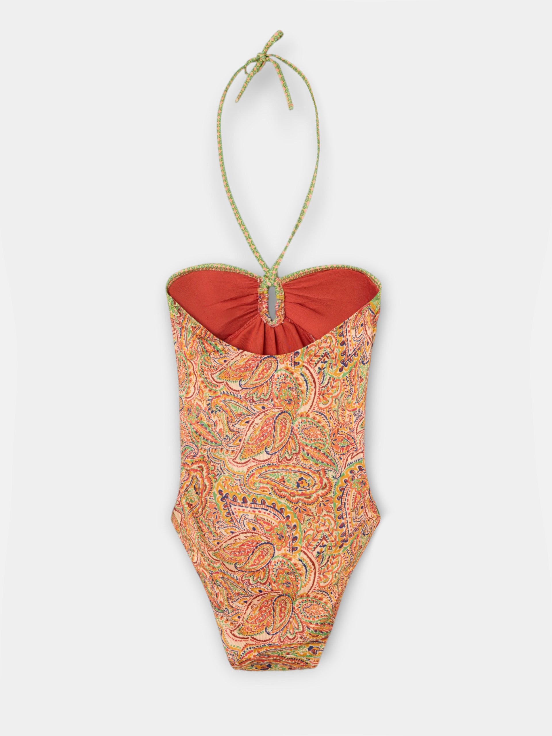 Bañador estampado cachemir naranjas