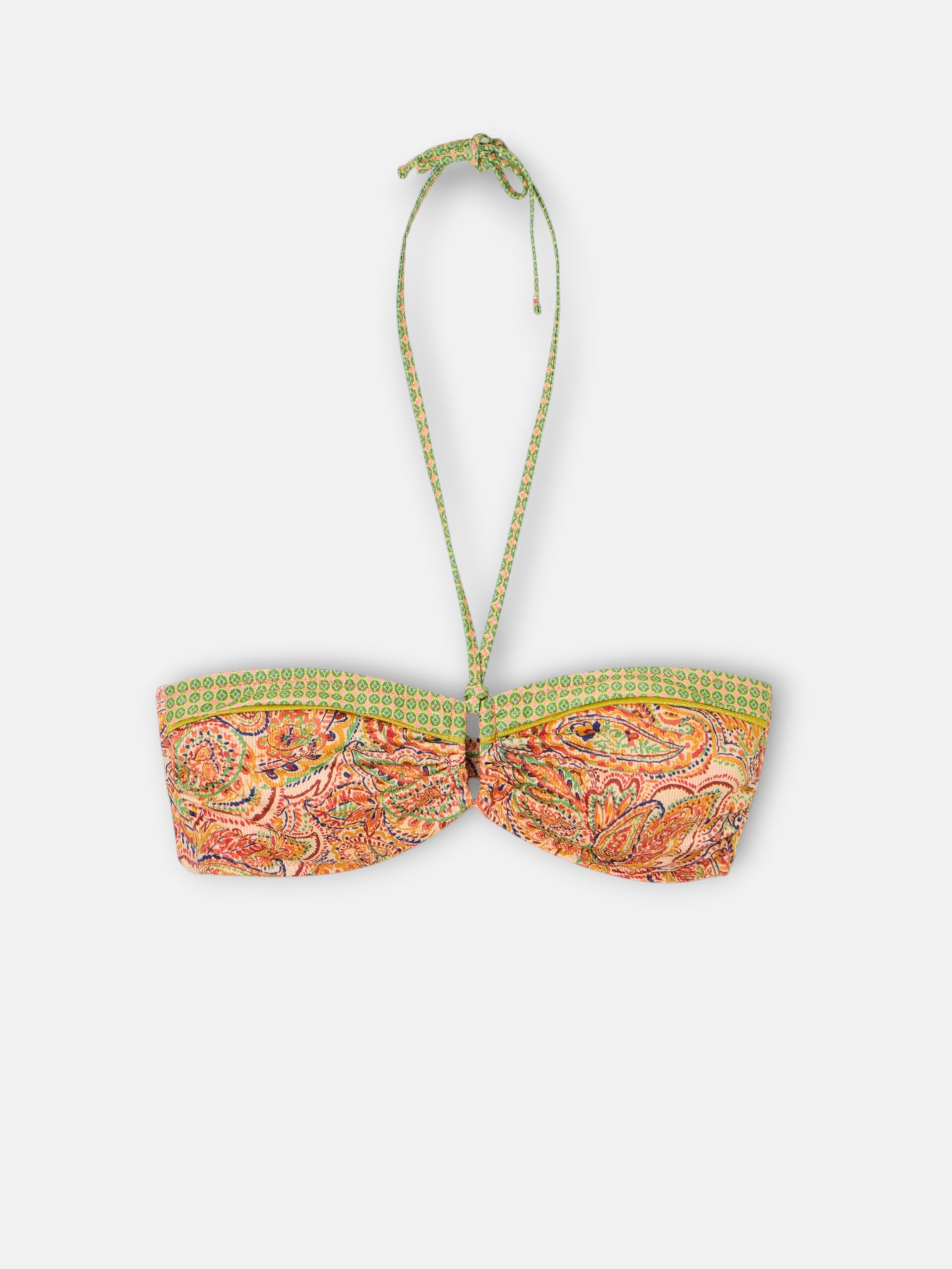 Haut de bikini imprimé cachemire orange