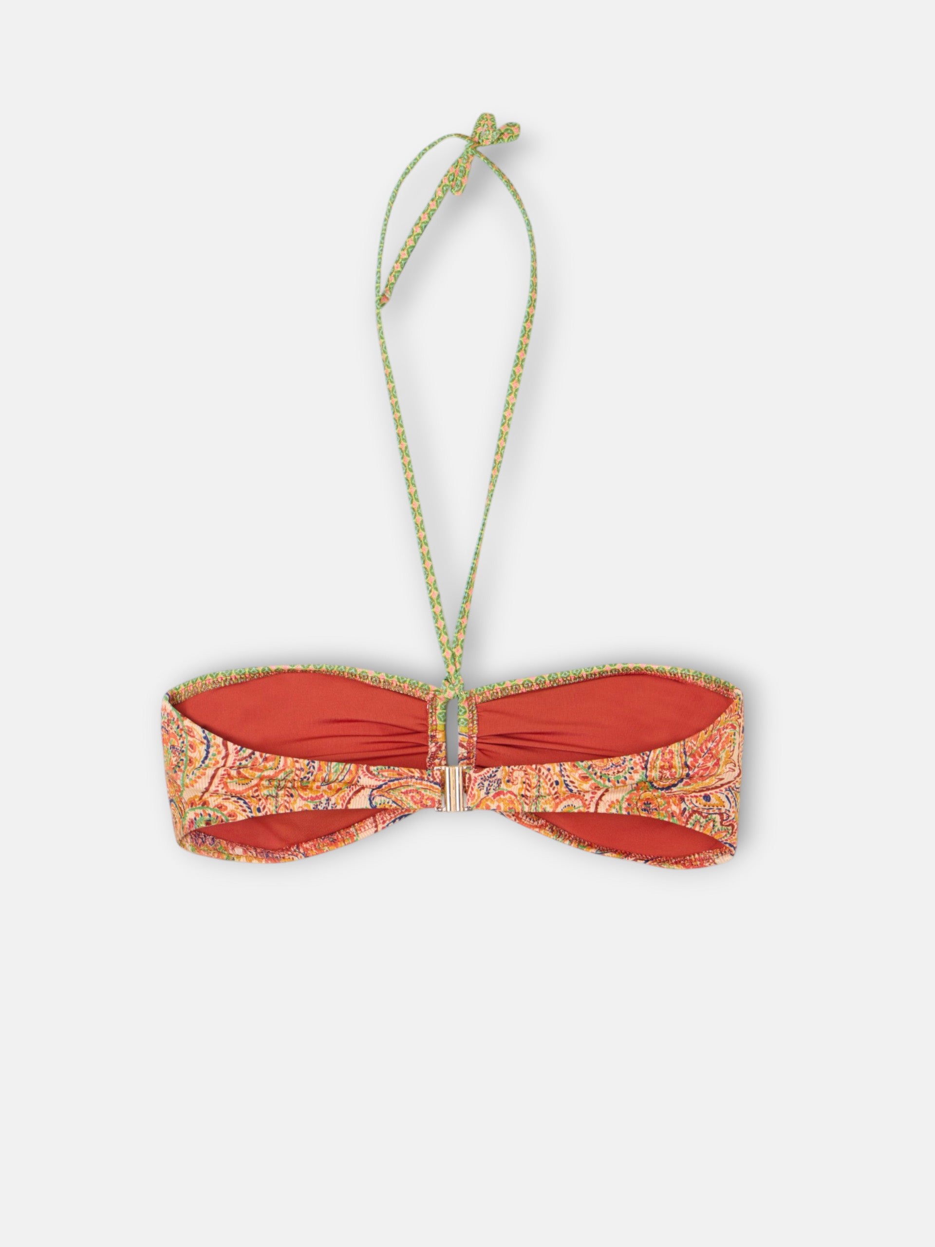 Haut de bikini imprimé cachemire orange