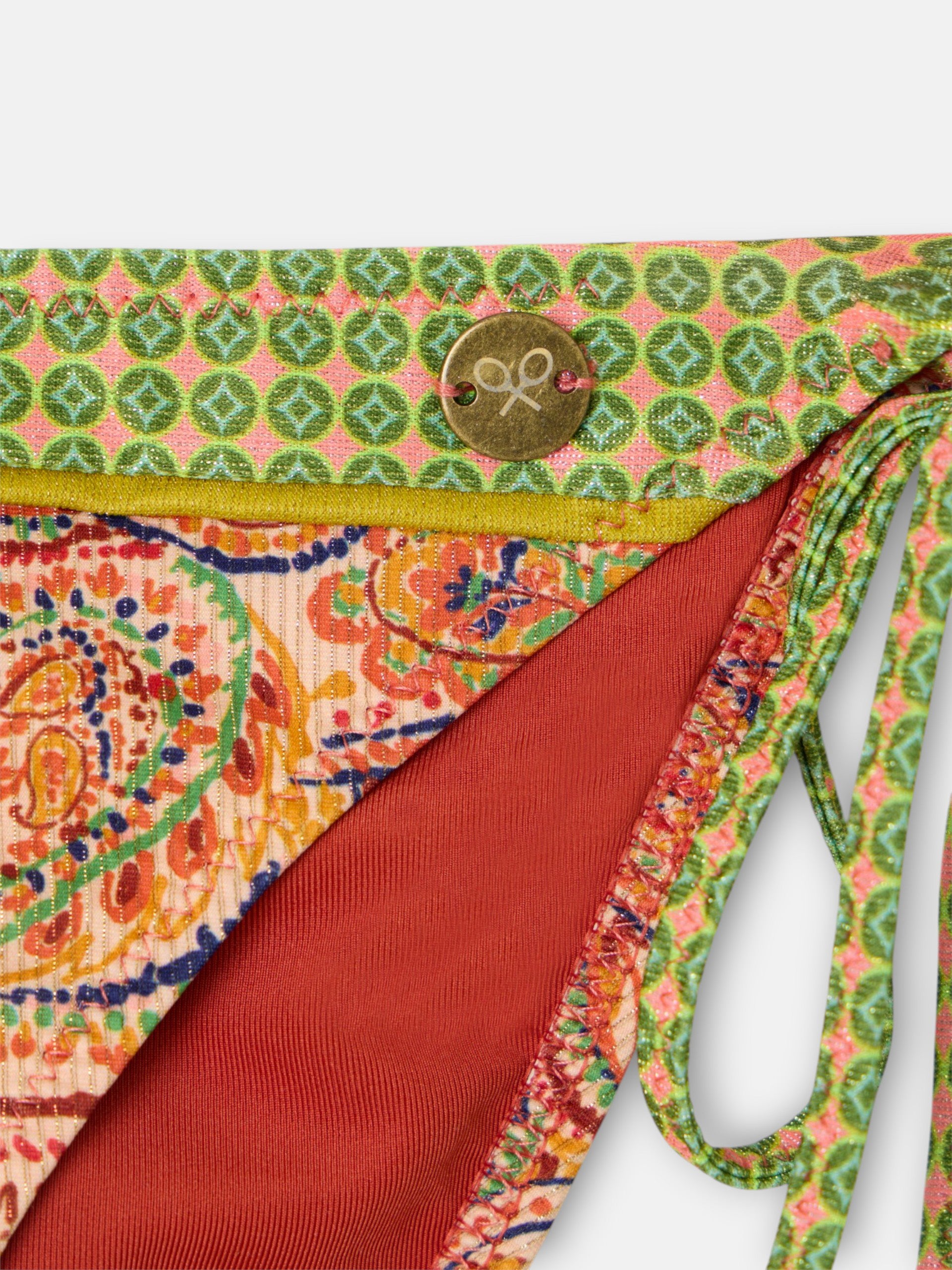 Braguita bikini estampado cachemir naranjas