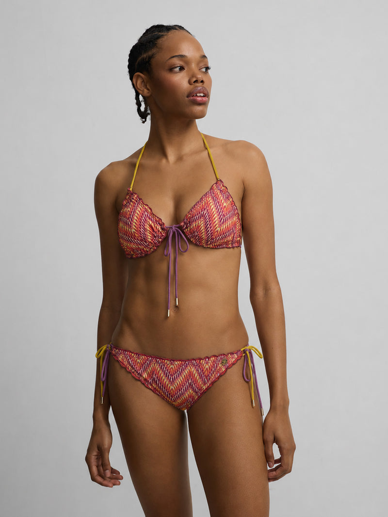 Top bikini espiga rosas