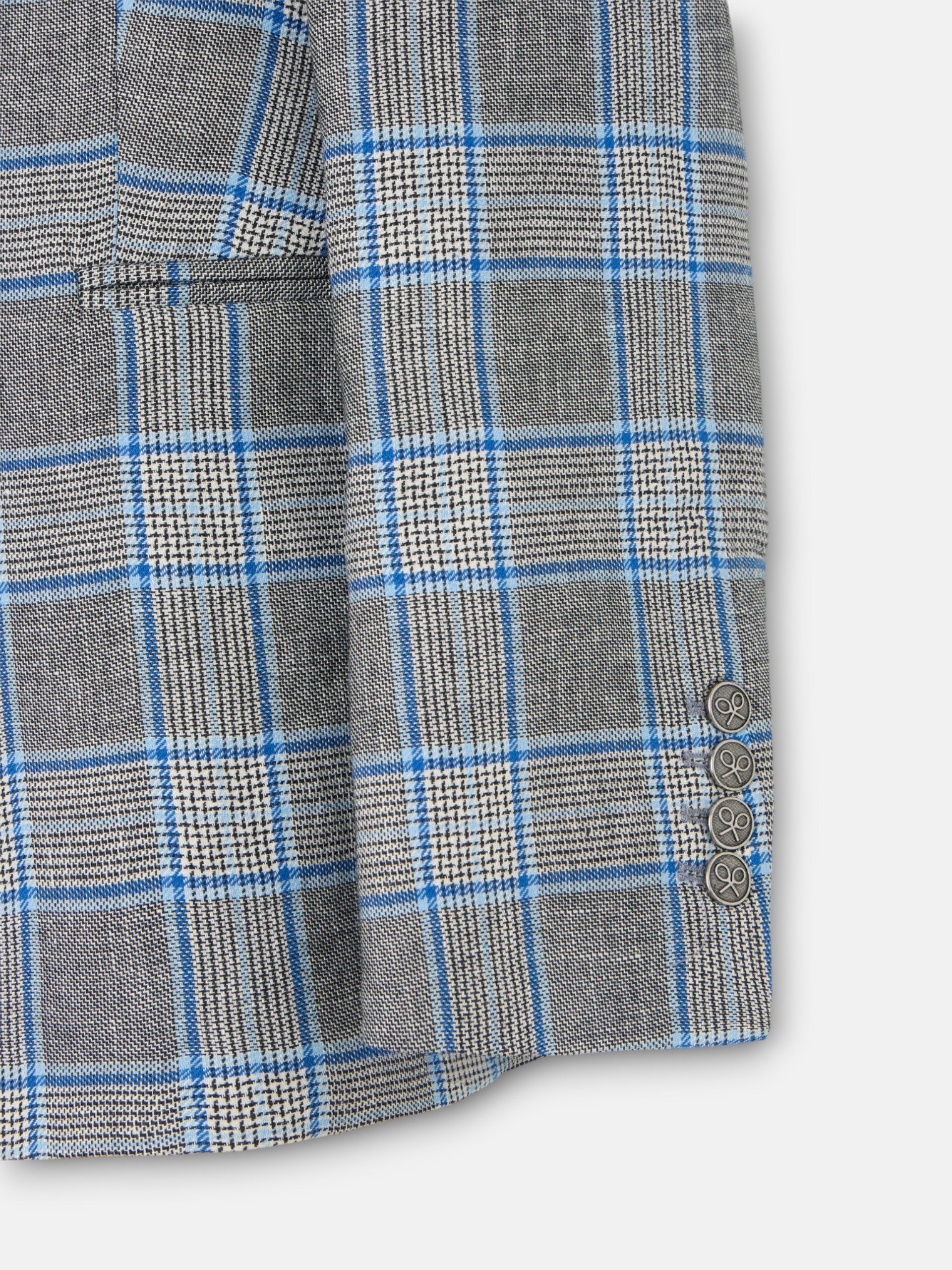 Blazer clássico aos quadrados azul-marinho