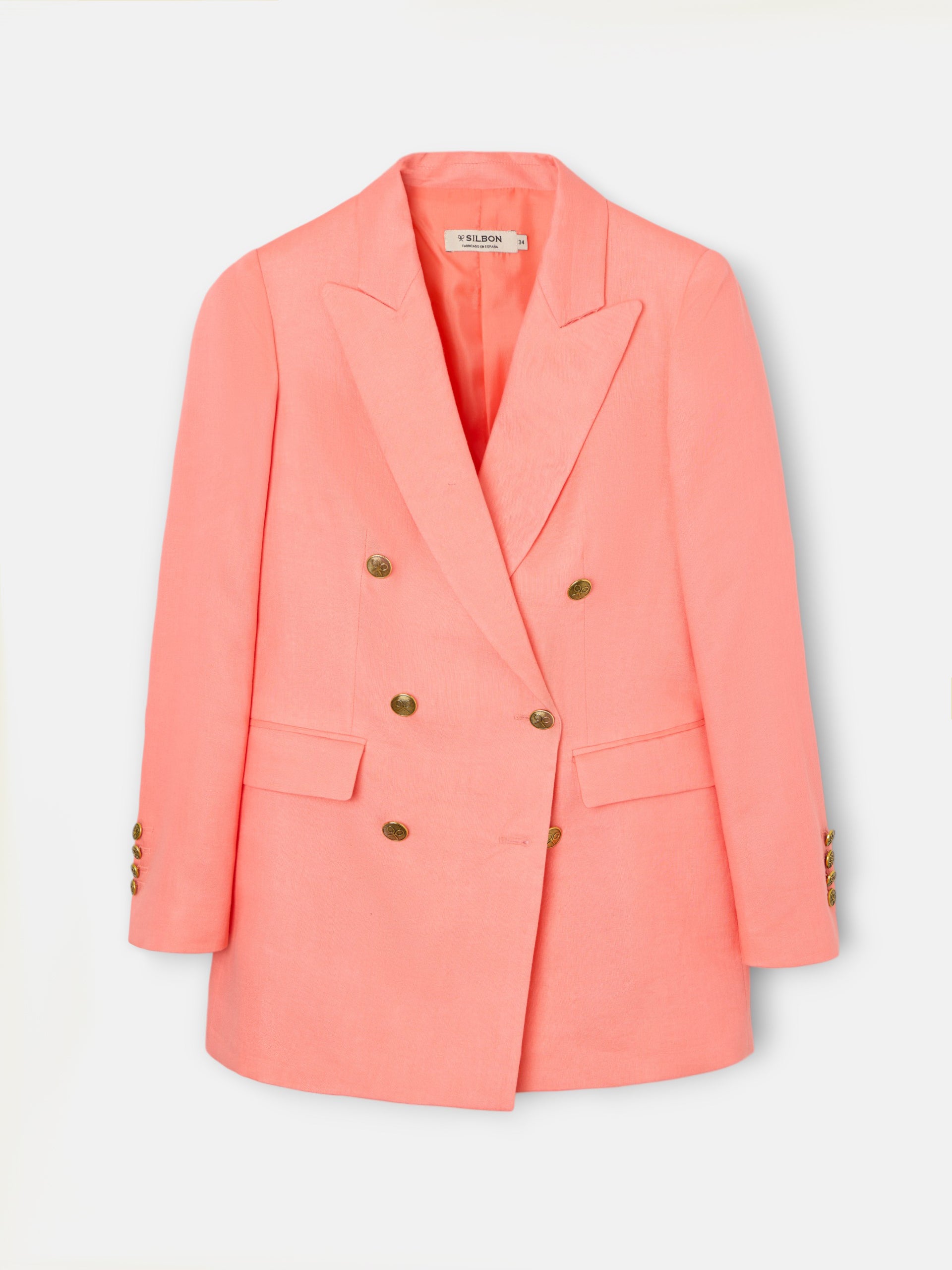 Blazer clássico cruzado coral
