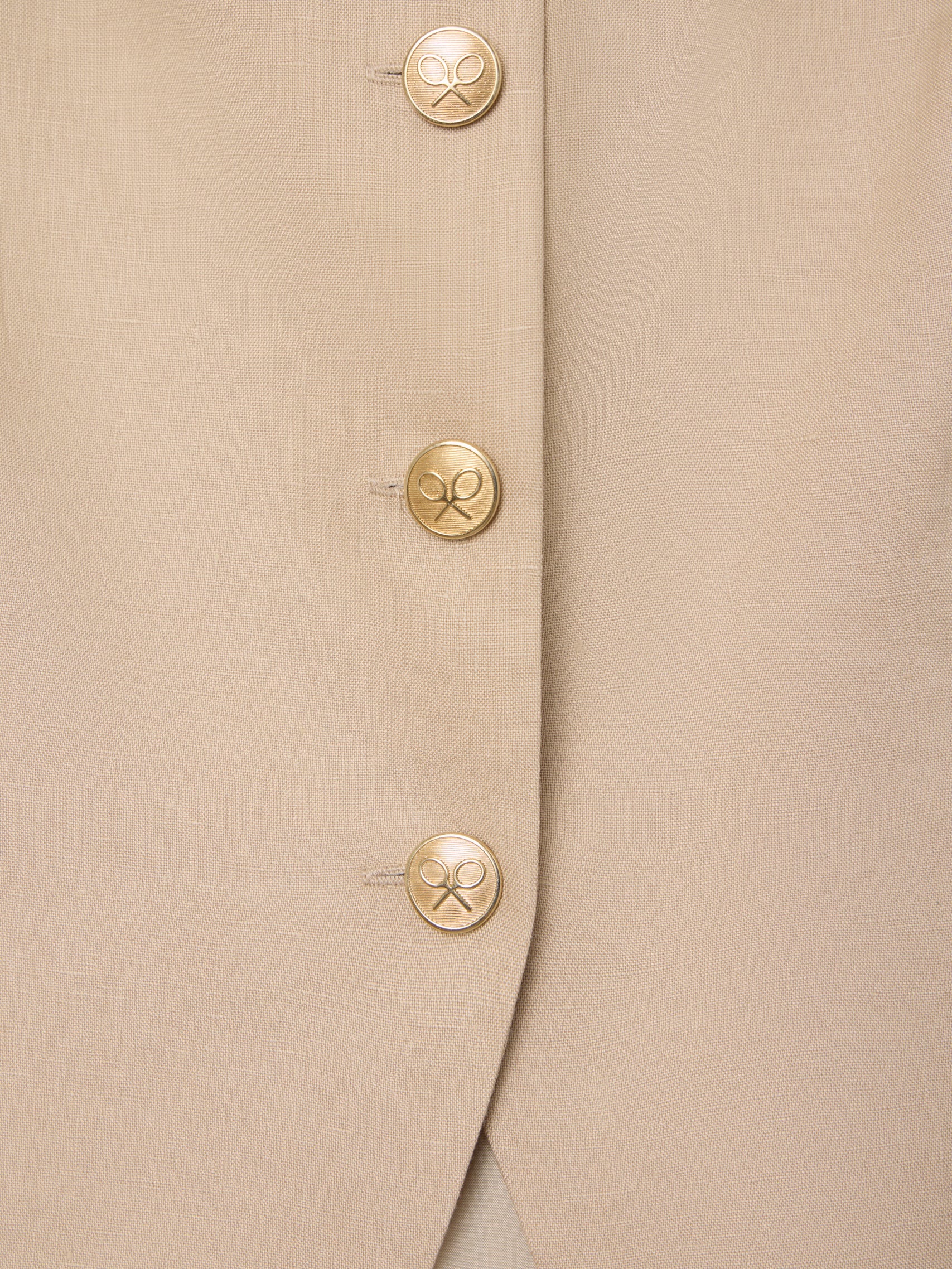 gilet boutonné en lin beige