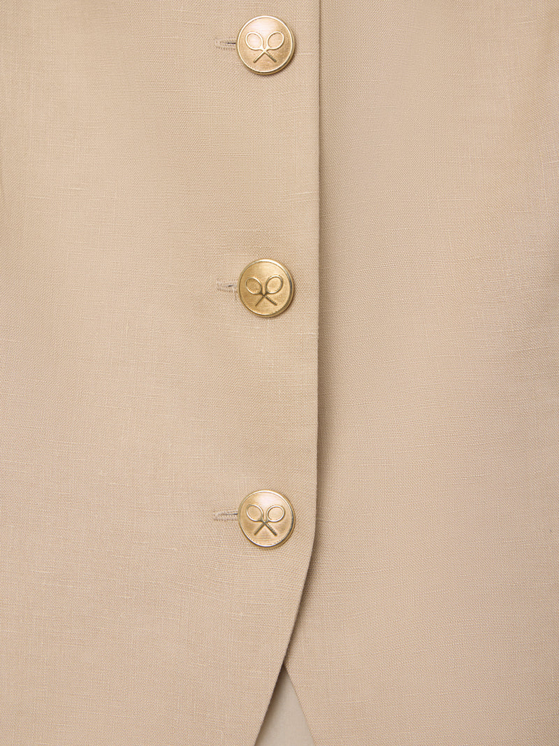 Chaleco botones lino beige
