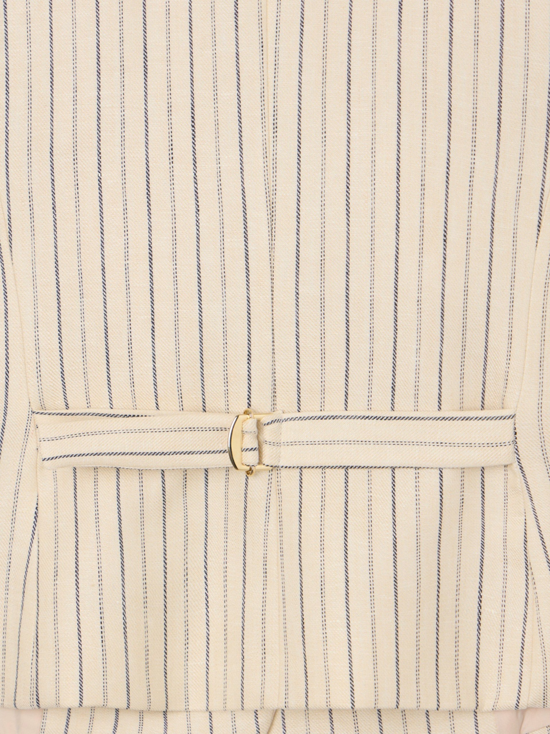 Chaleco aberturas crudo rayas azules