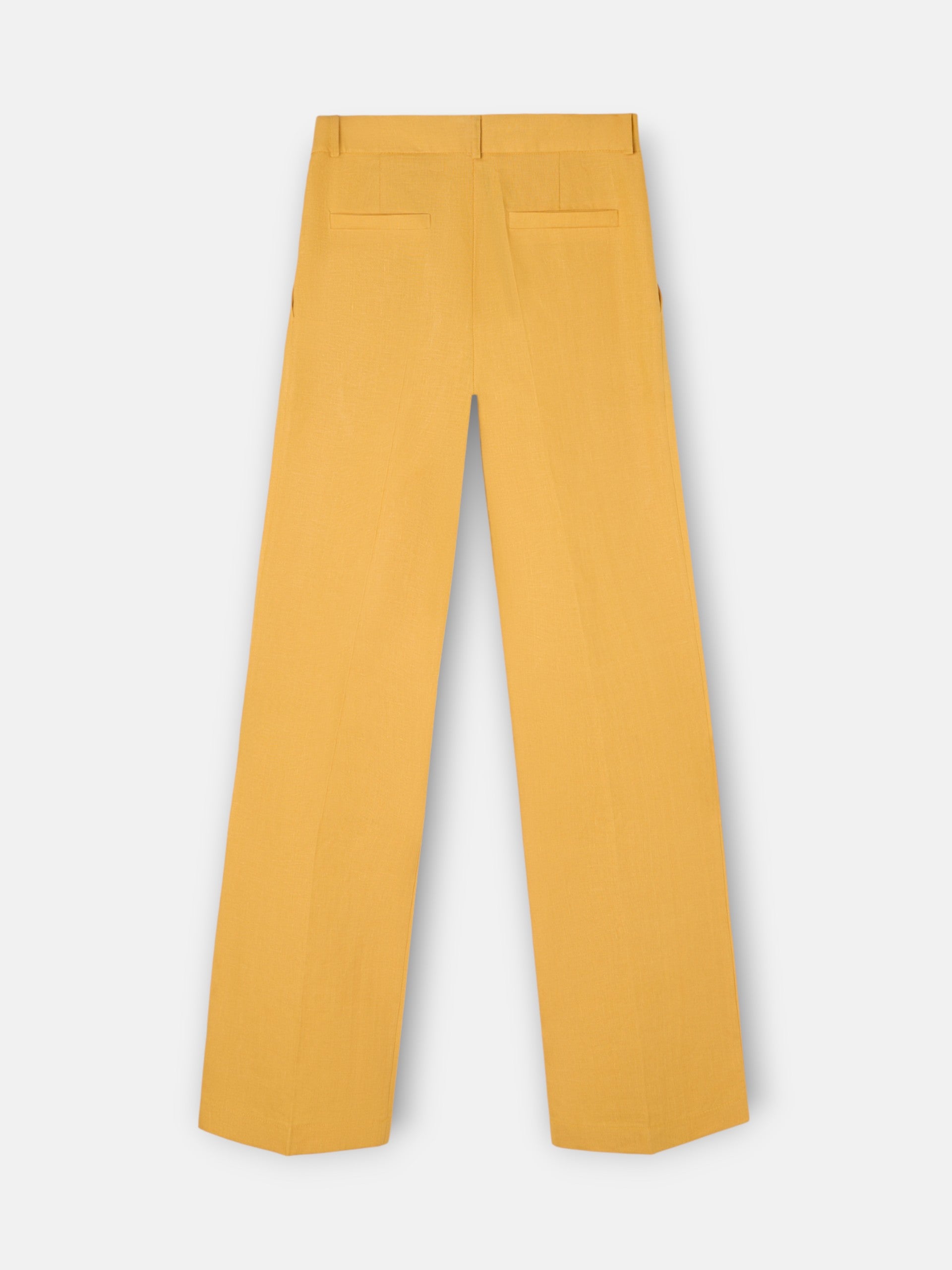 Straight yellow linen trousers