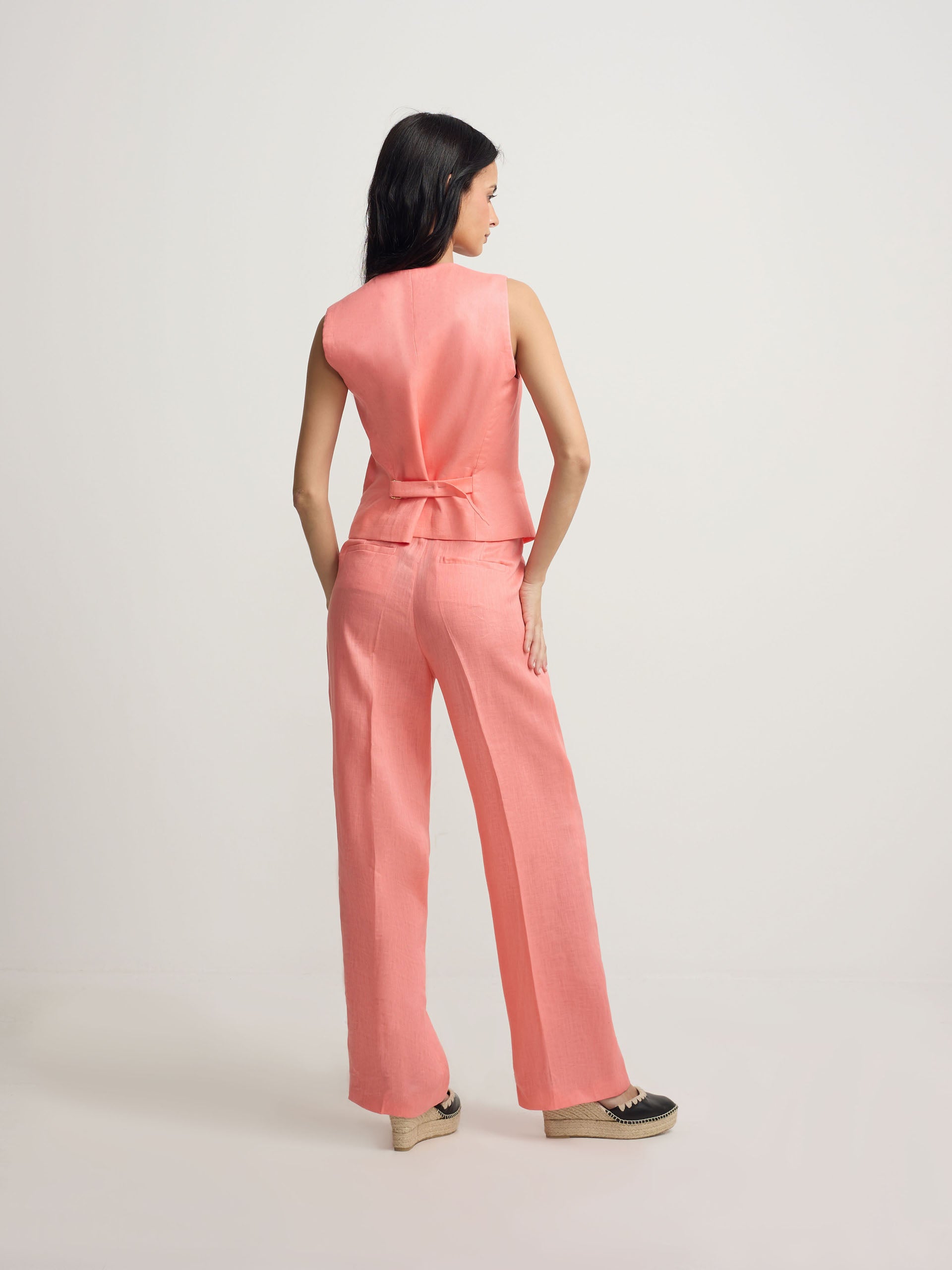 Coral straight-leg trousers