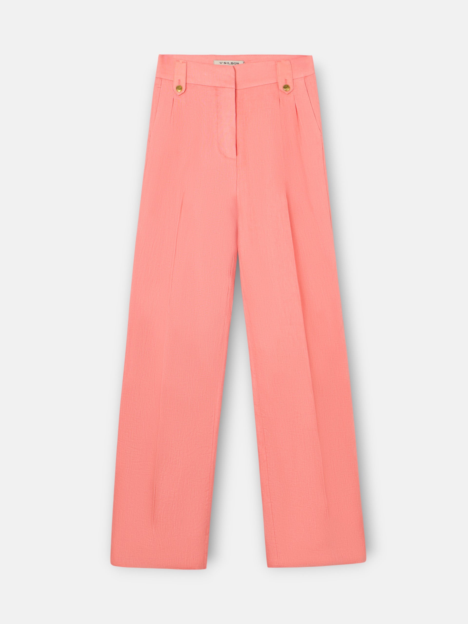 Coral straight-leg trousers