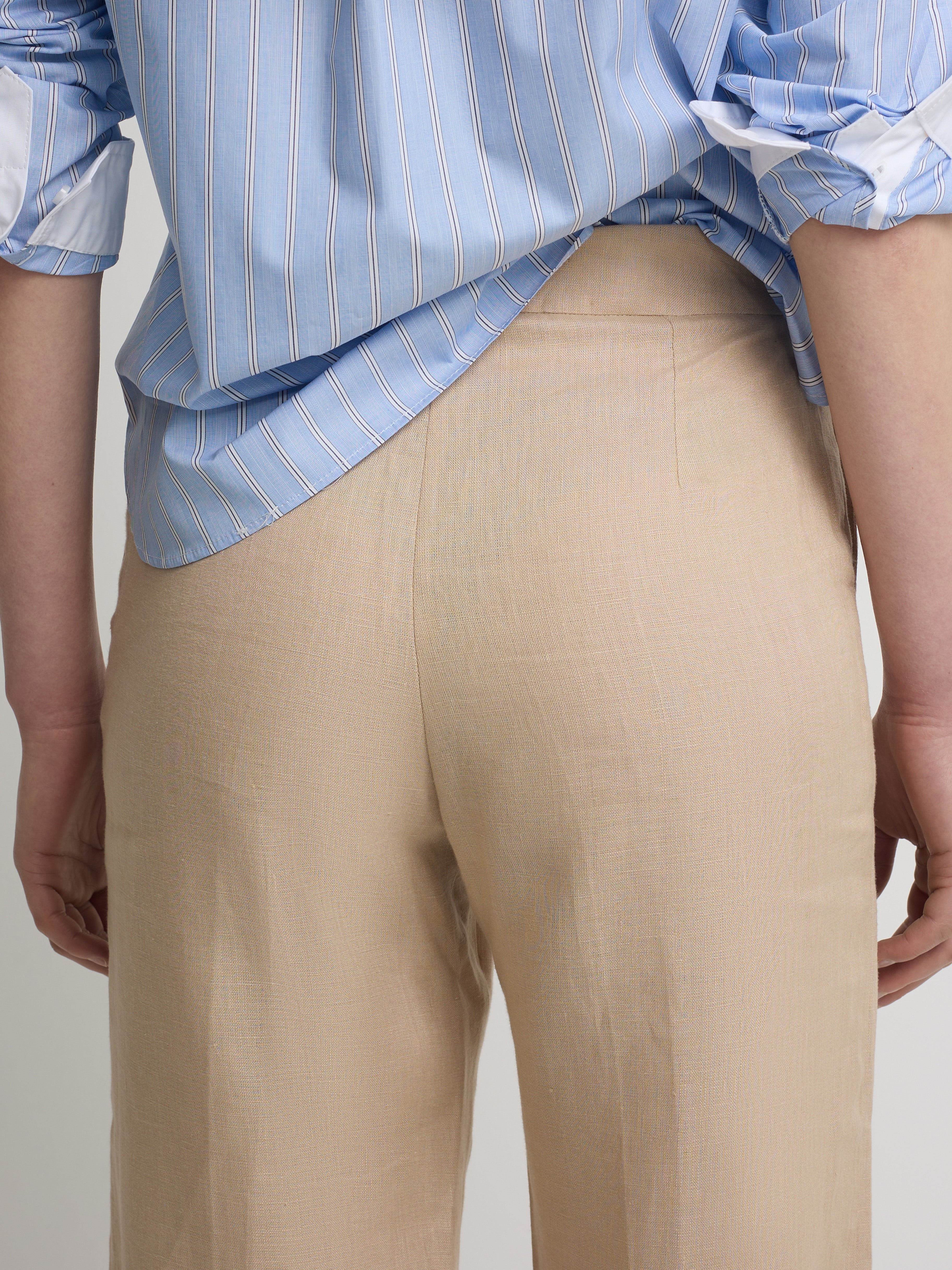 Beige linen trousers