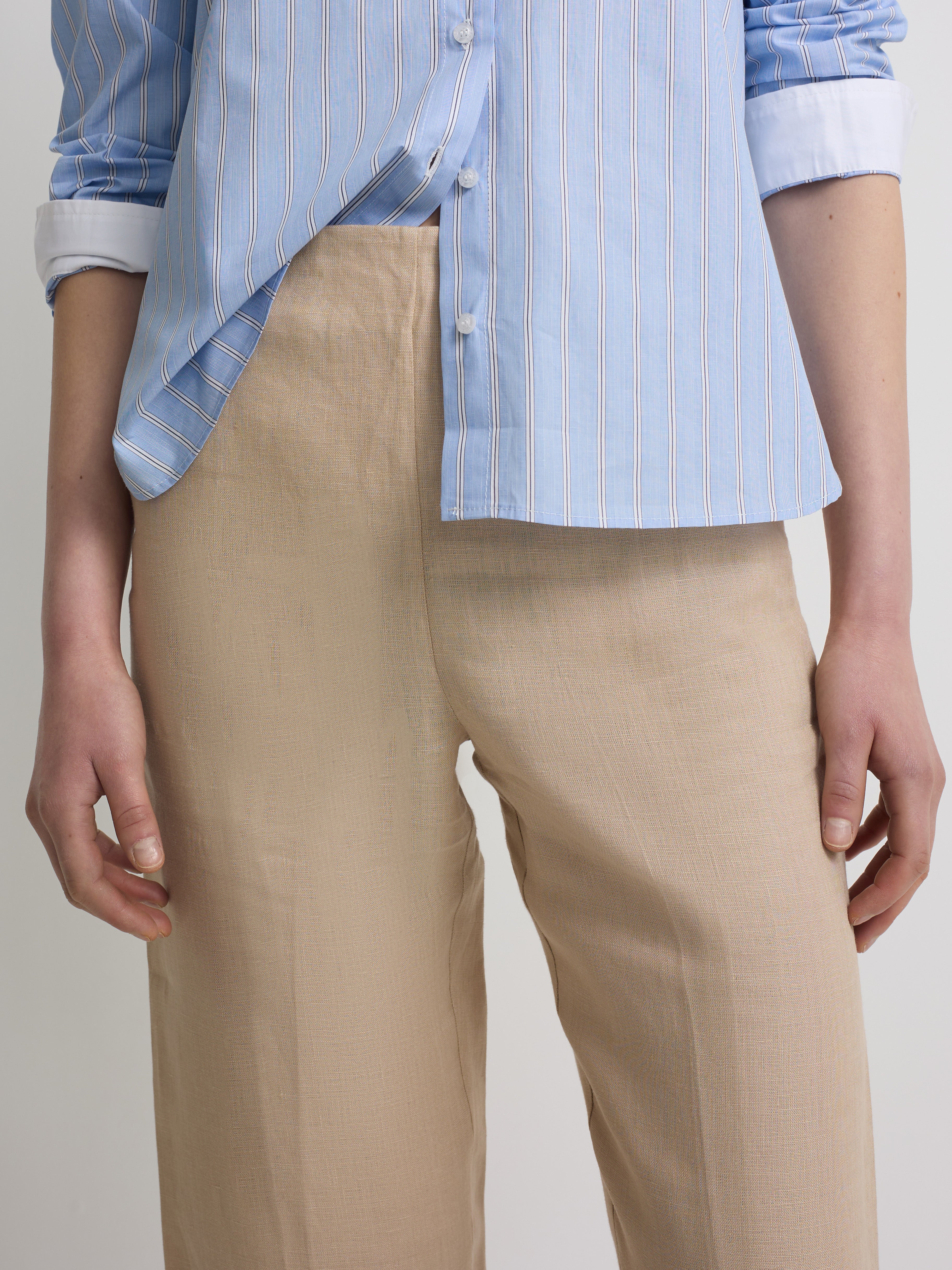 Beige linen trousers