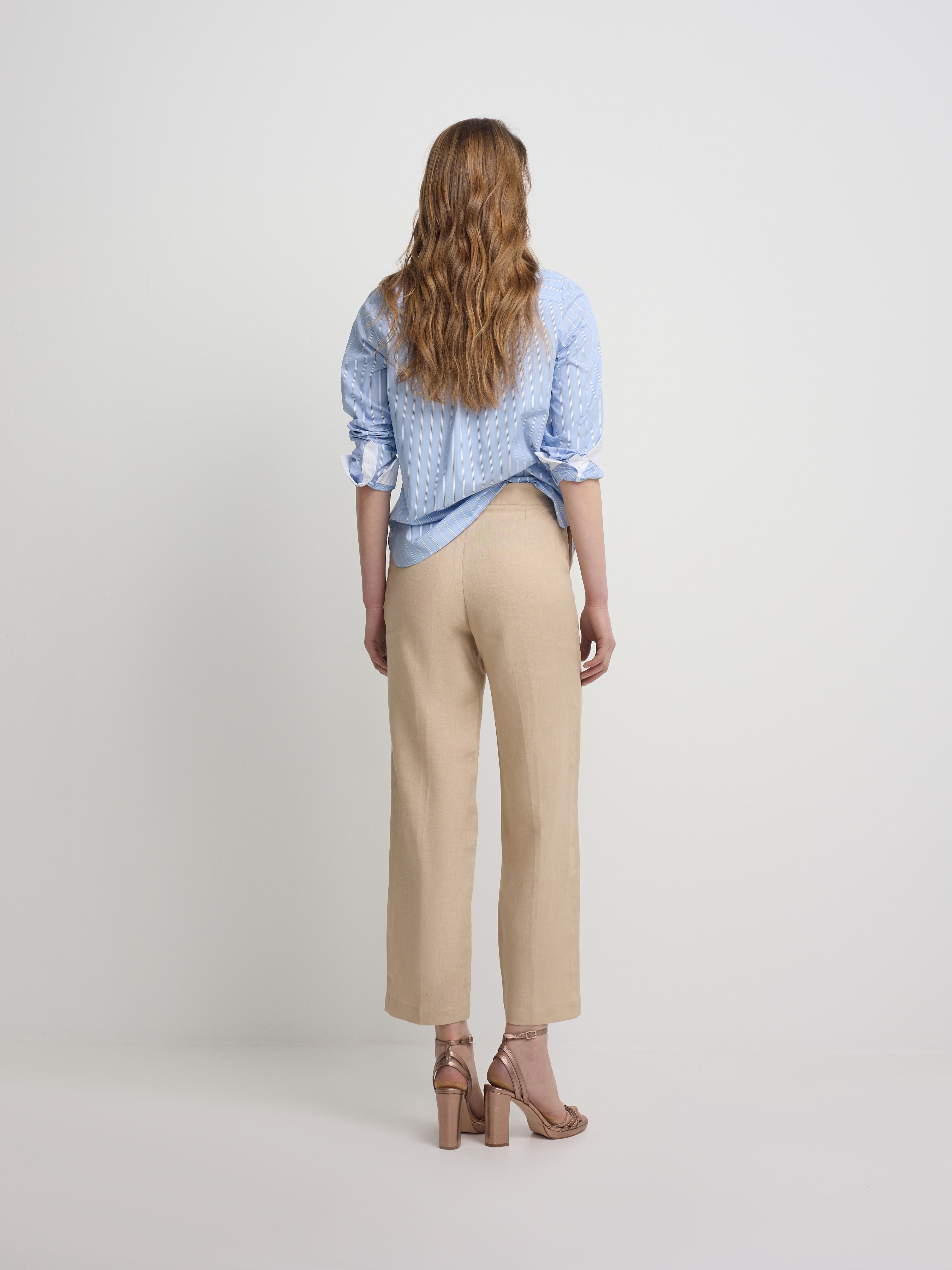Beige linen trousers