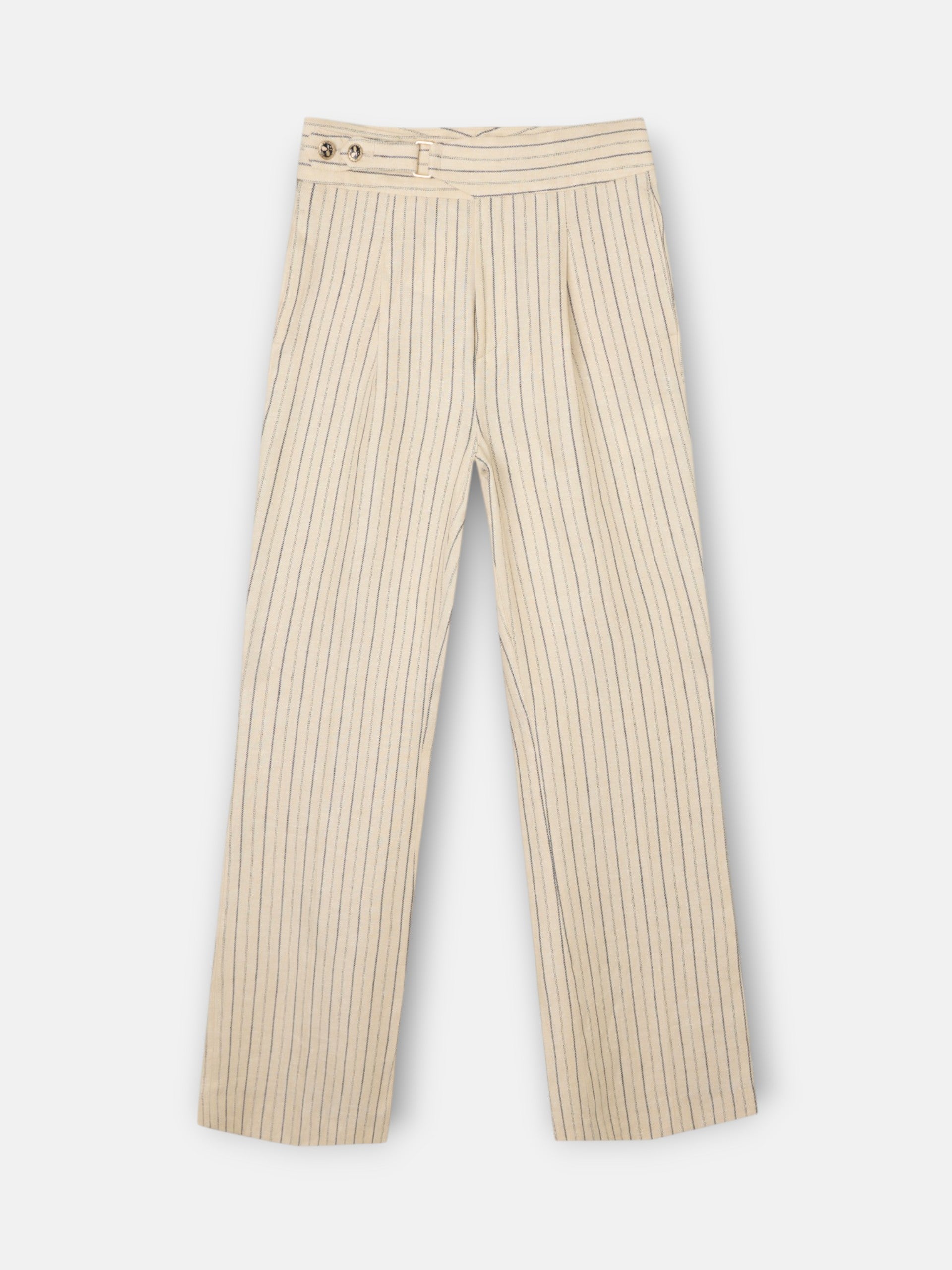 Pantalon crudo rayas azules