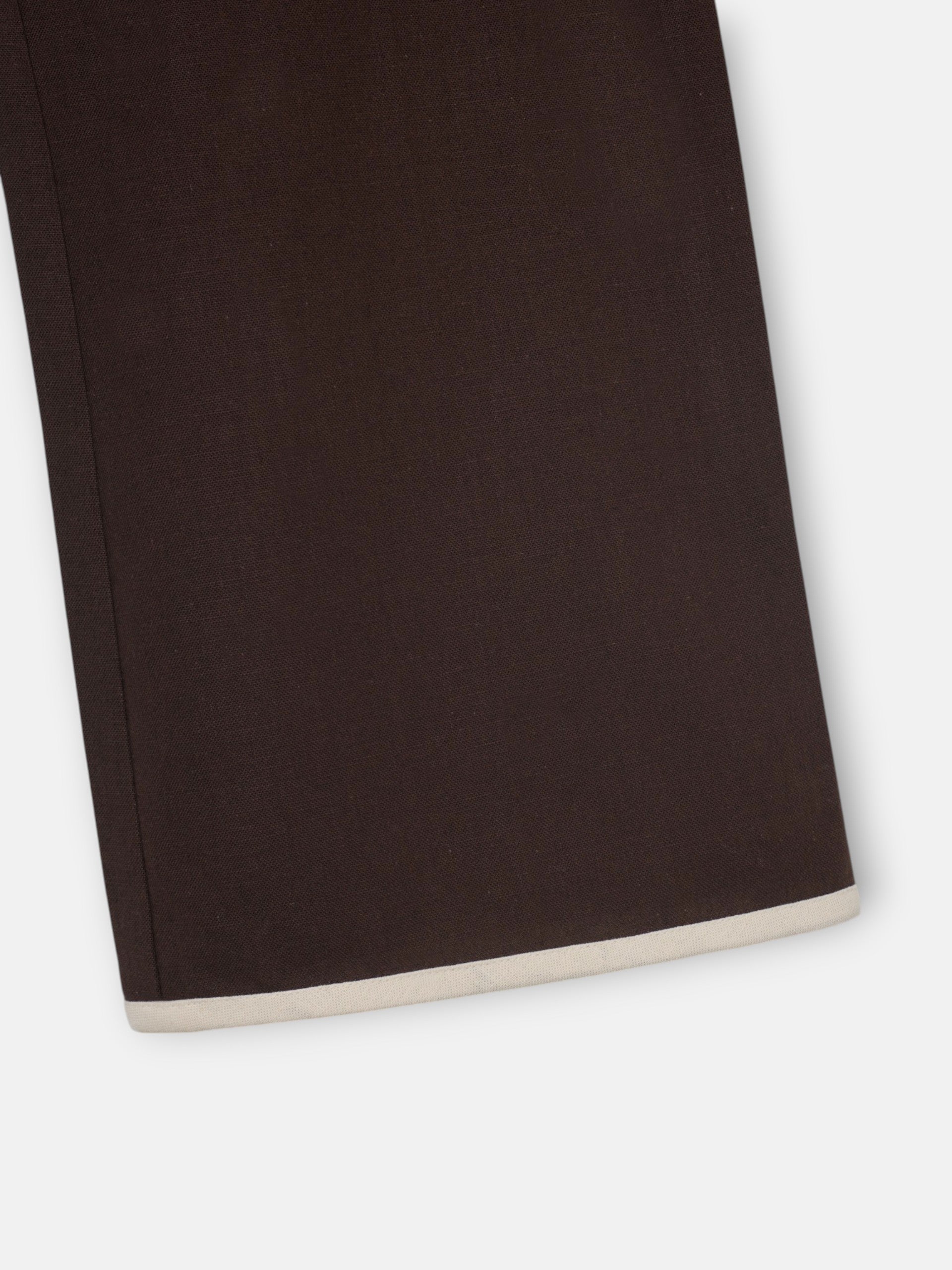 Pantalon recto lino marron