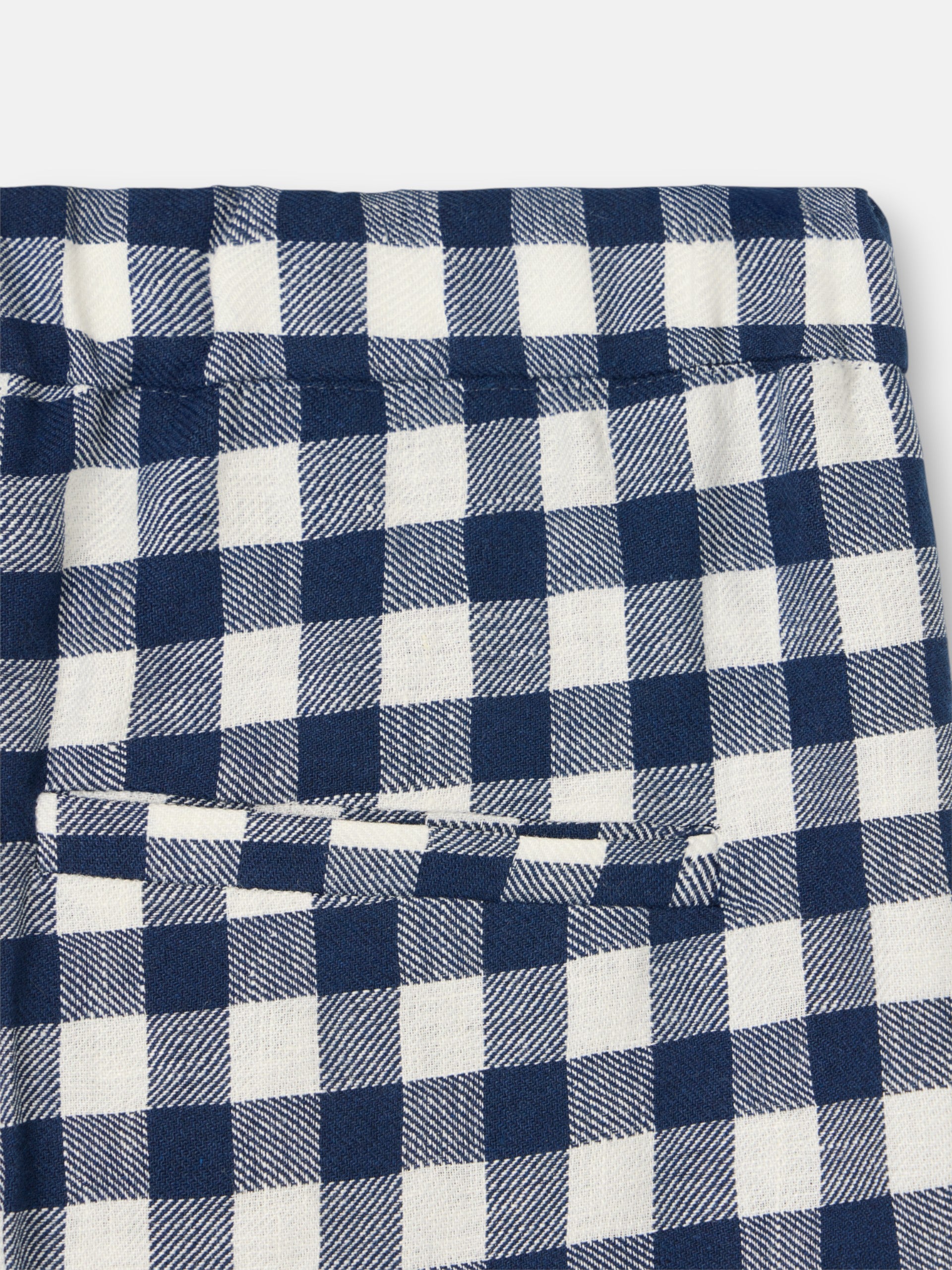 Navy gingham trousers