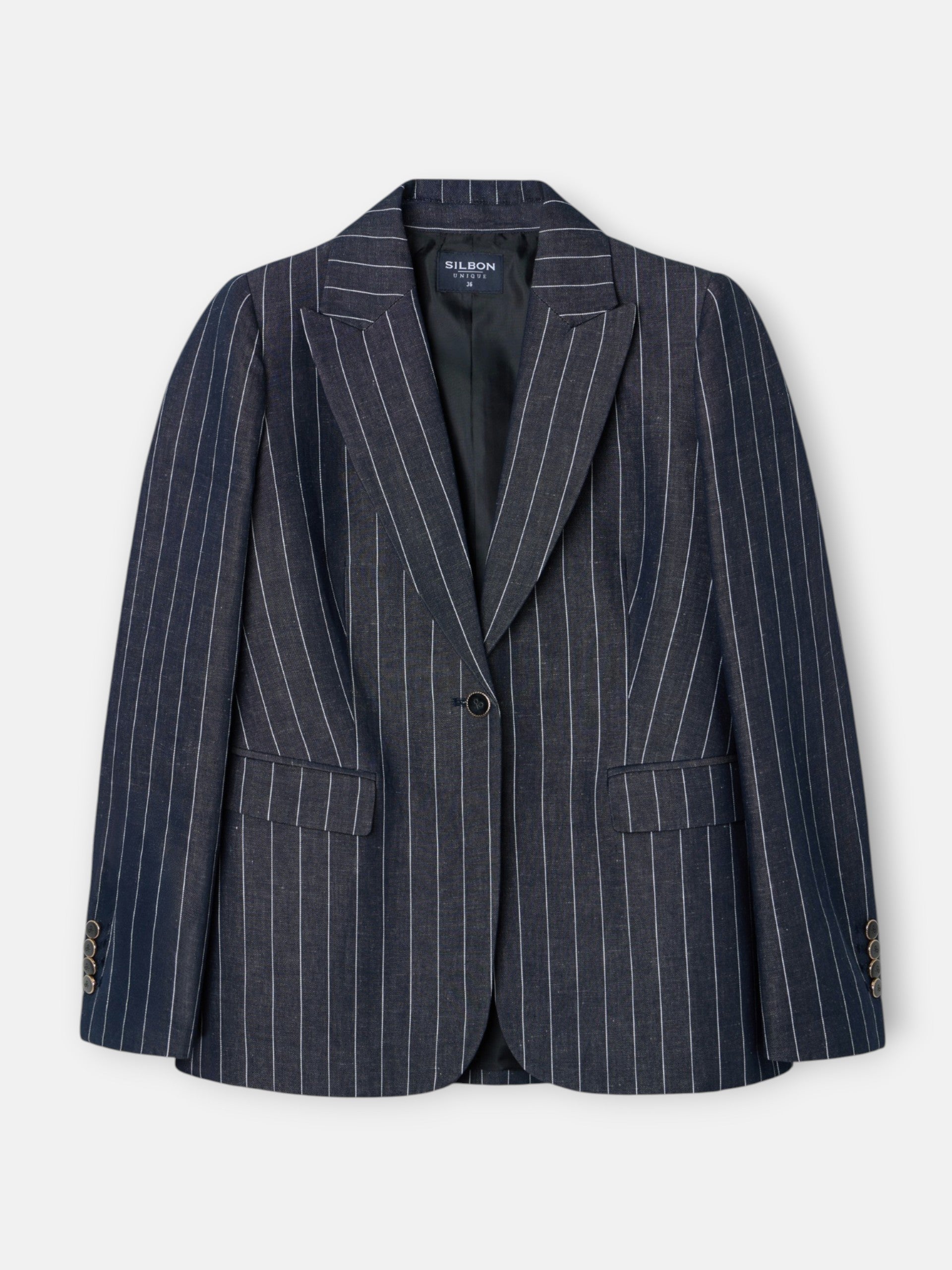 Veste unique à rayures diplomatiques grises