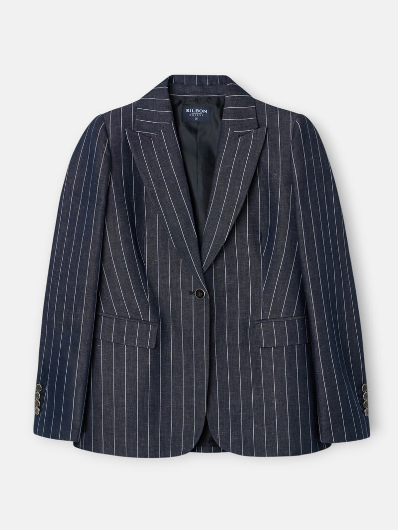 Unique grey pinstripe blazer
