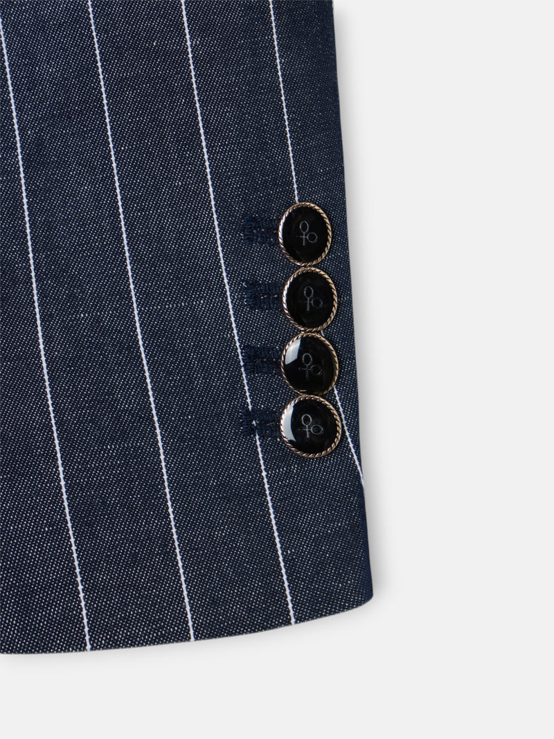 Unique grey pinstripe blazer