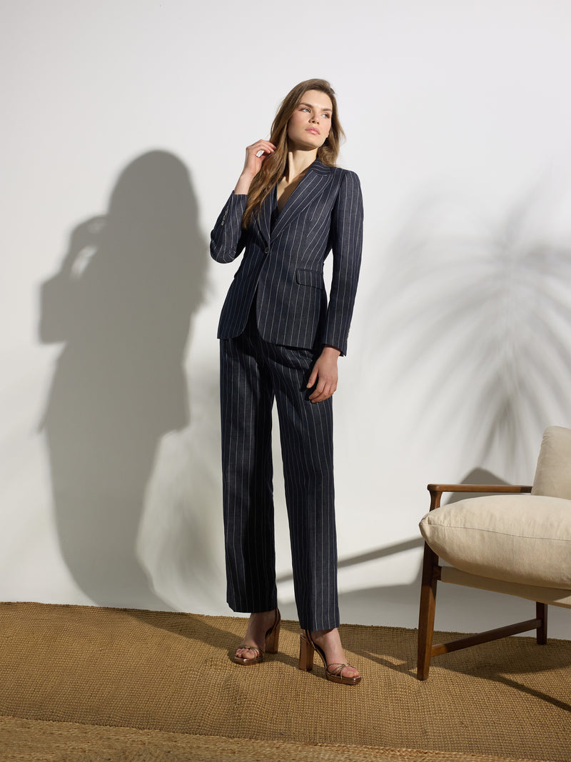 Unique grey pinstripe blazer
