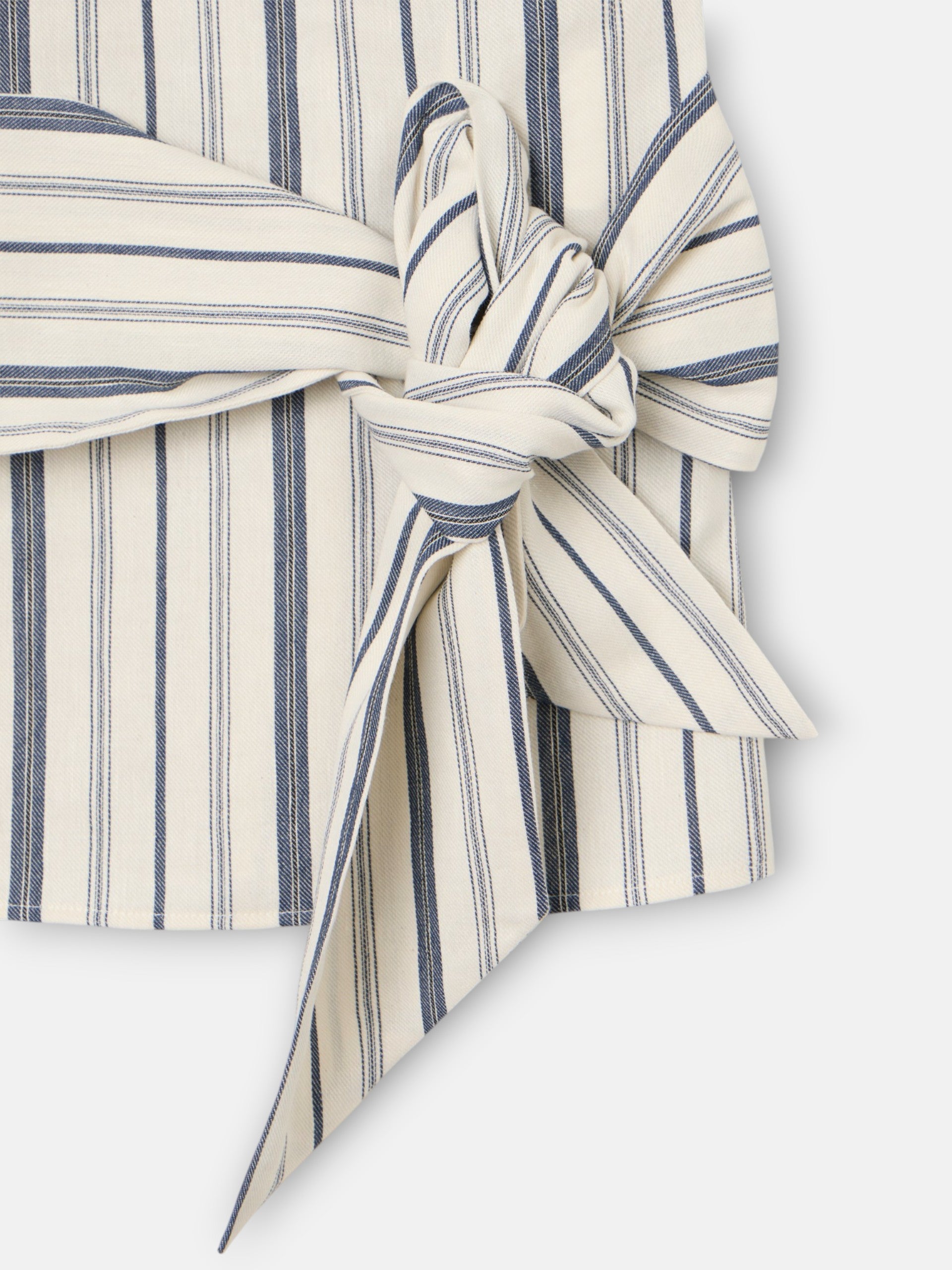 Top unique knot stripes blue and beige