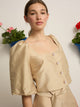 Event collection beige lantern sleeve blouse