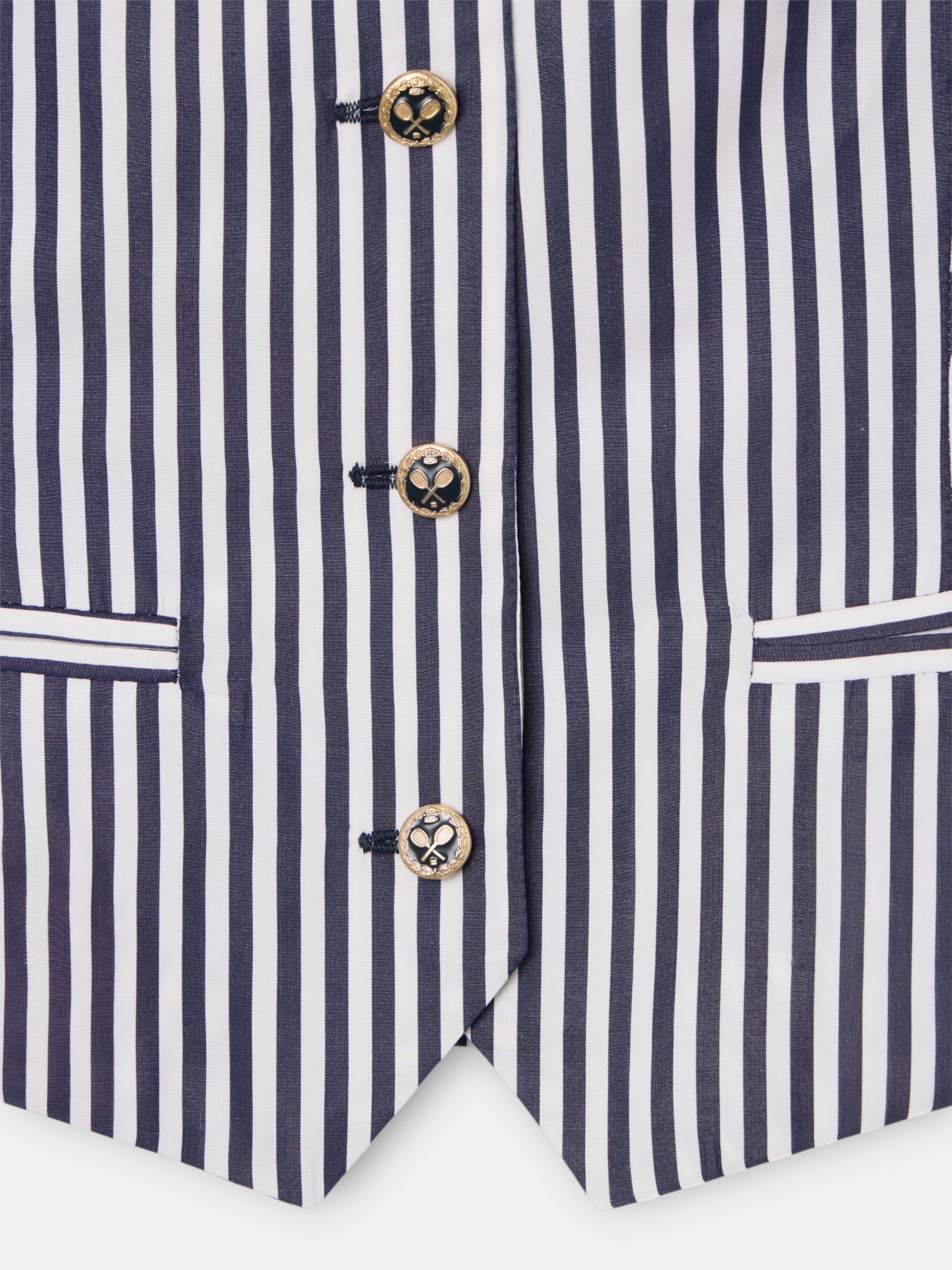 Chaleco unique rayas azul marino y blanco