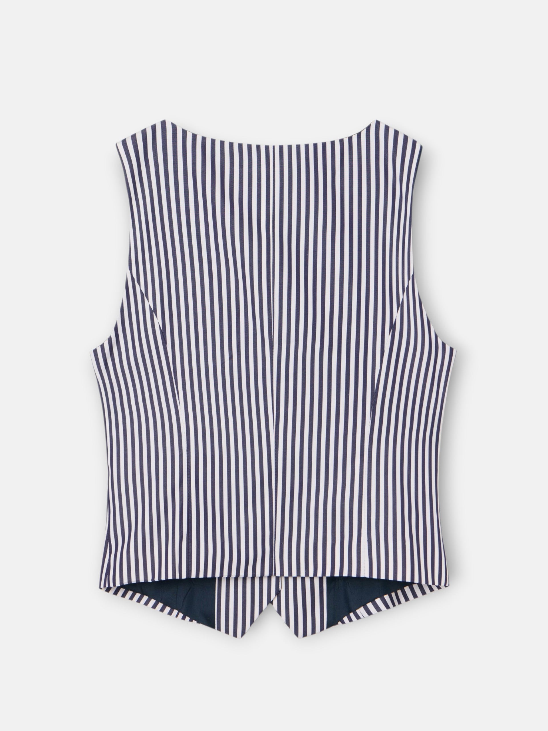 Chaleco unique rayas azul marino y blanco