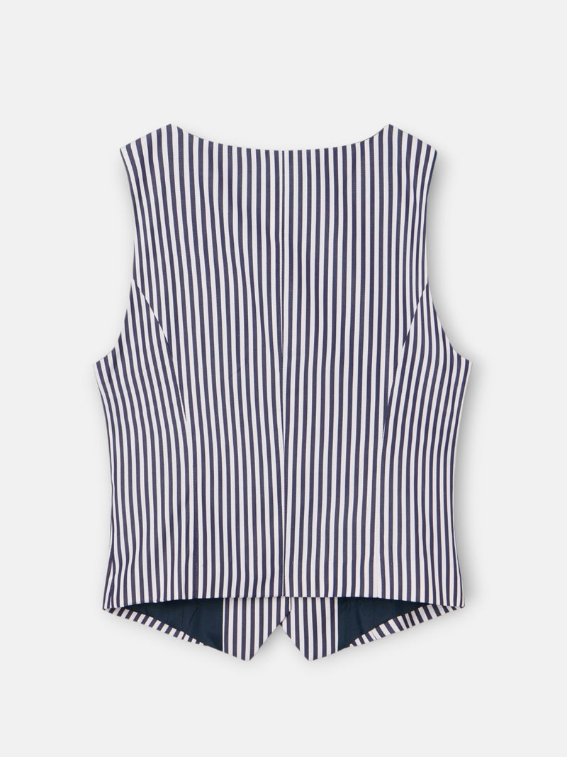 Chaleco unique rayas azul marino y blanco