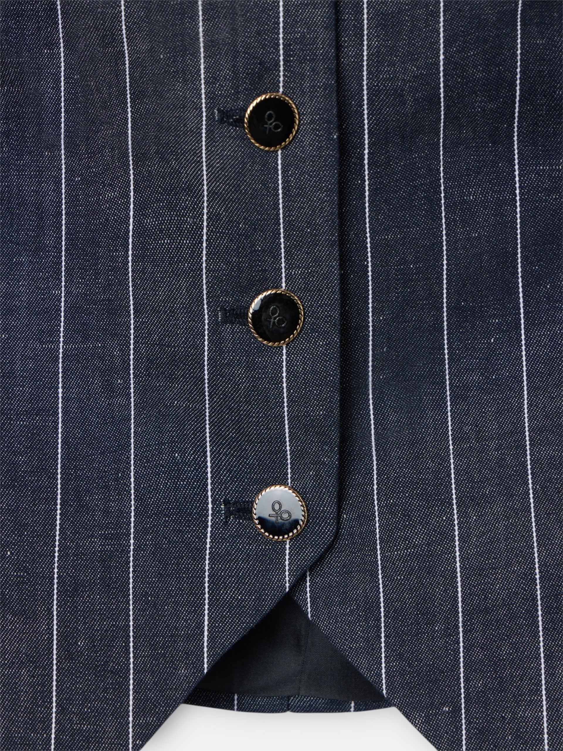 Gilet gris à fines rayures unique