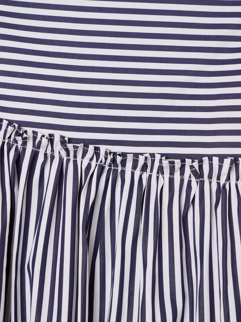 Falda midi unique rayas azul marino