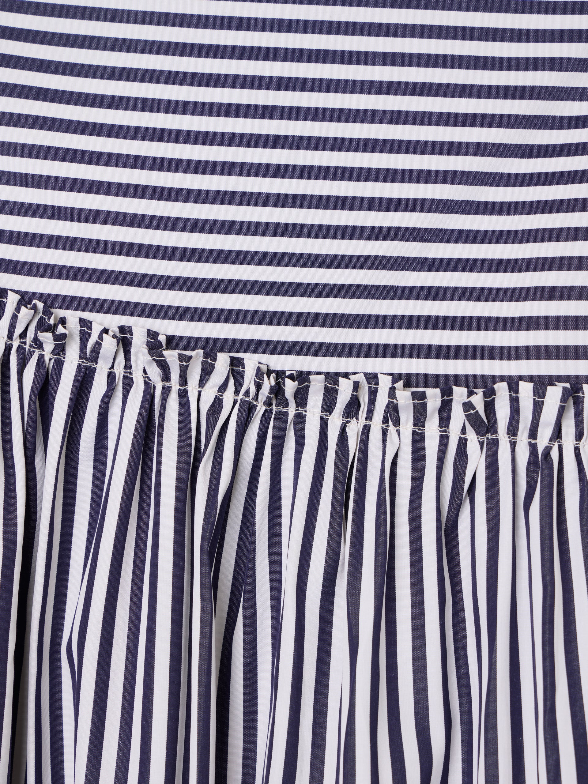 Falda midi unique rayas azul marino