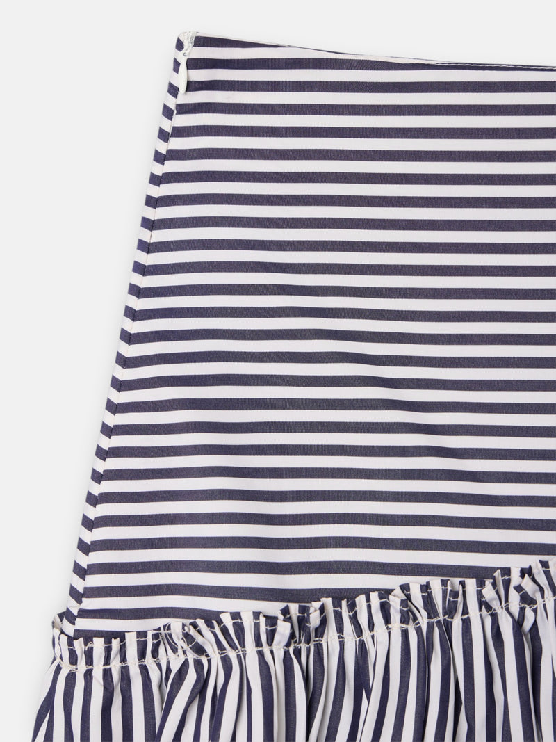 Falda midi unique rayas azul marino