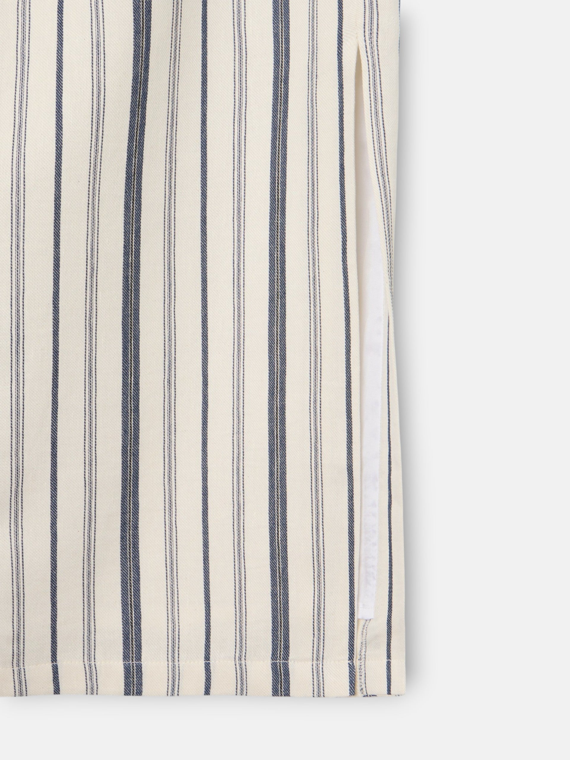 Falda midi unique rayas azul y beige