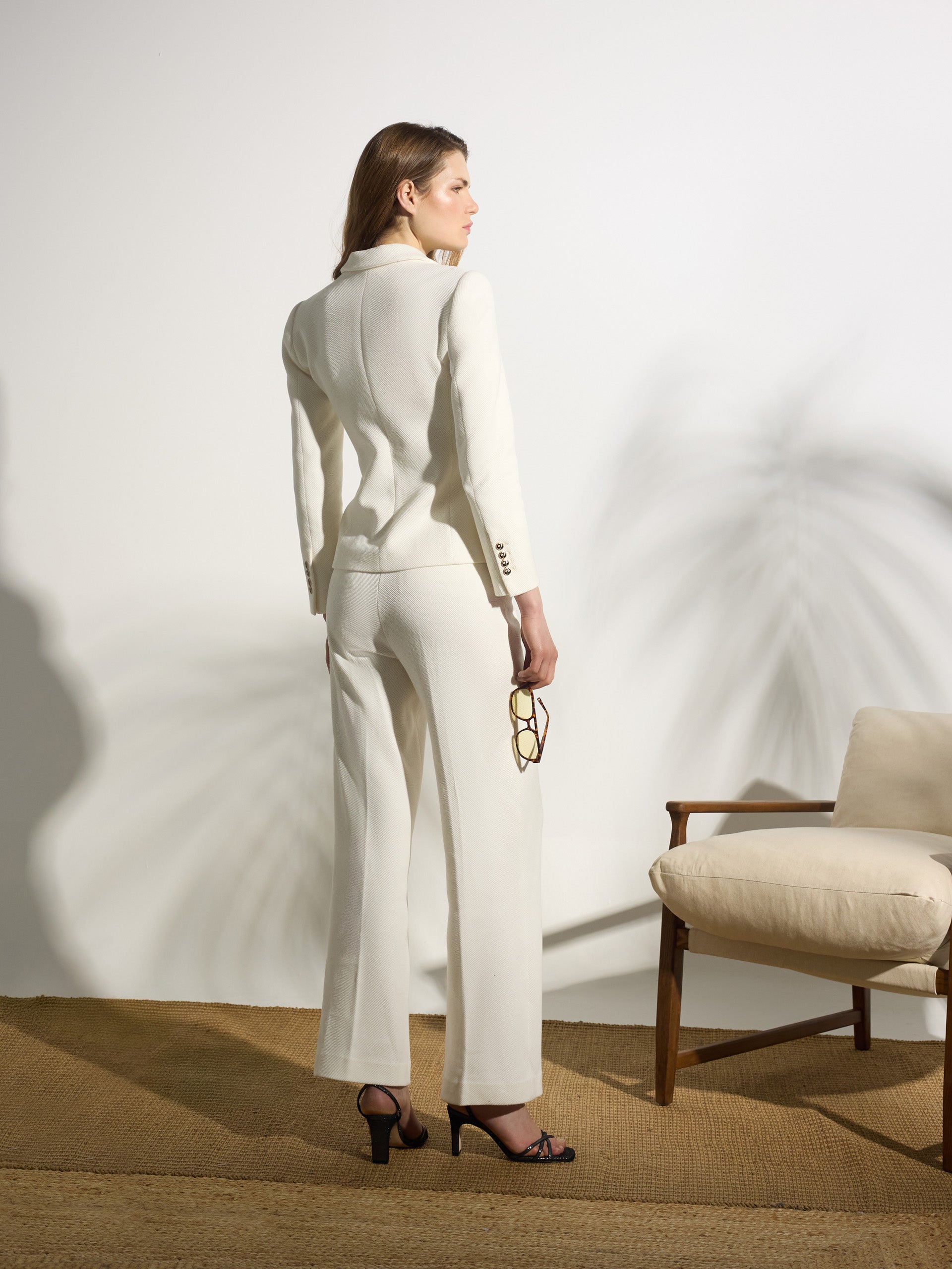 Unique palazzo trousers in ecru