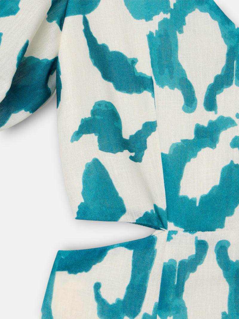 Robe de la collection événementielle à découpes imprimé vert