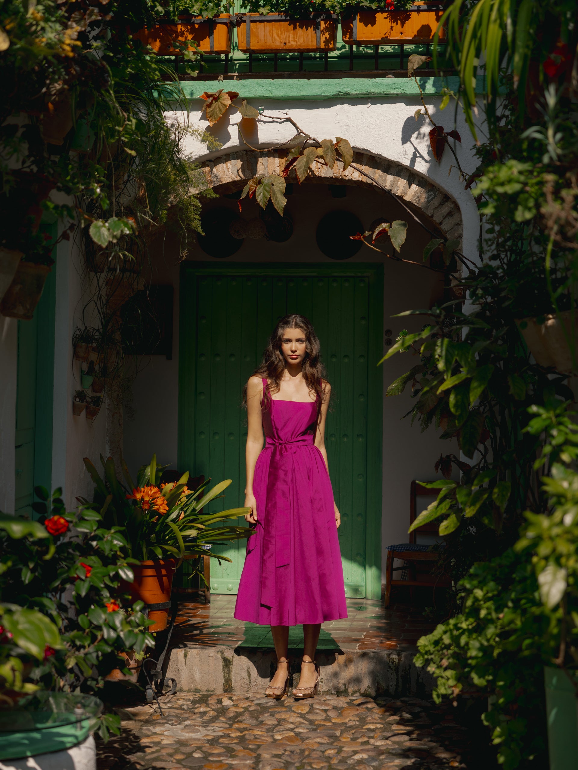 Vestido event collection tafeta morado