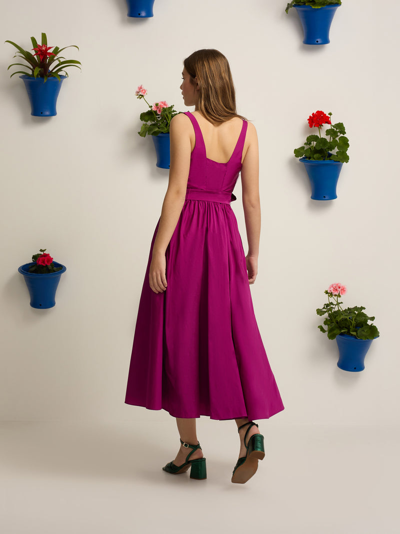 Vestido coleção de eventos tafetá roxo