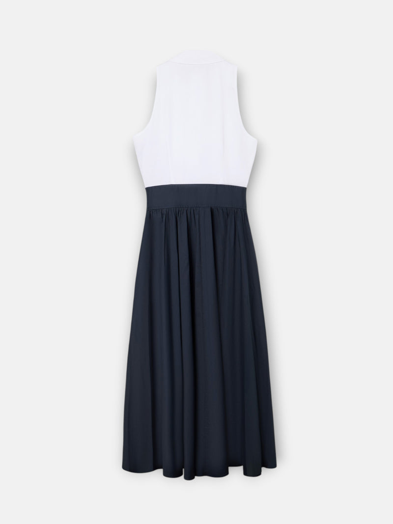 Vestido unique camisero azul marino y blanco