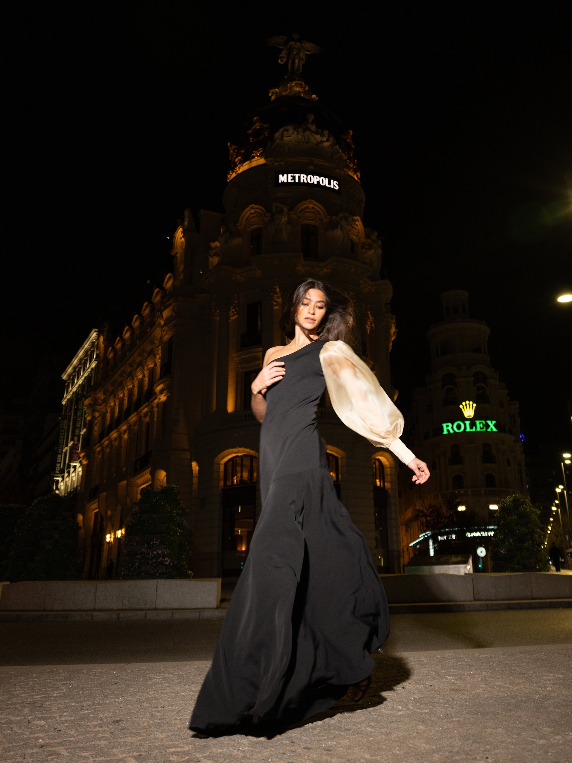 Robe CaprilexSilbon manches asymétriques organza