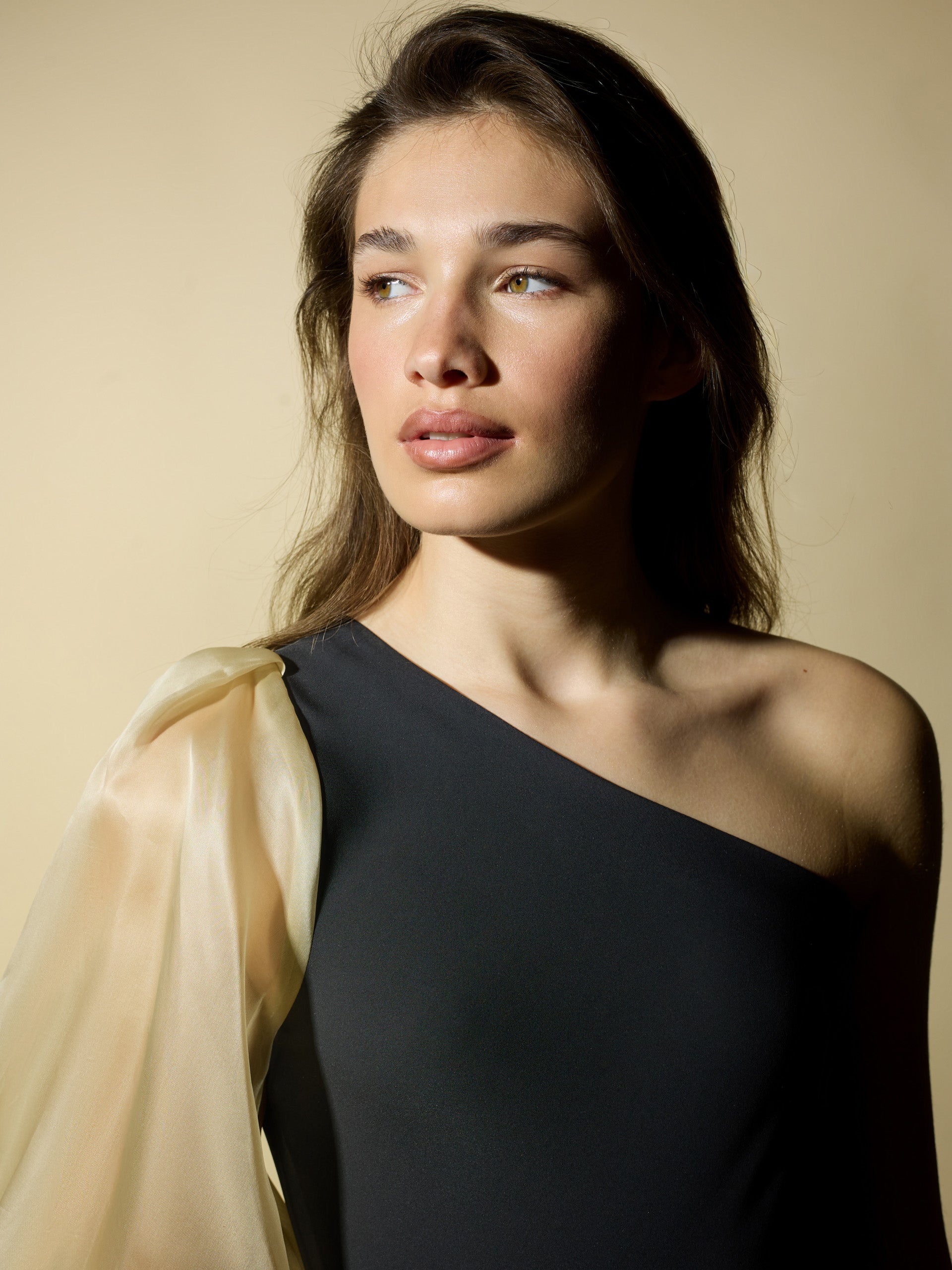 Robe CaprilexSilbon manches asymétriques organza