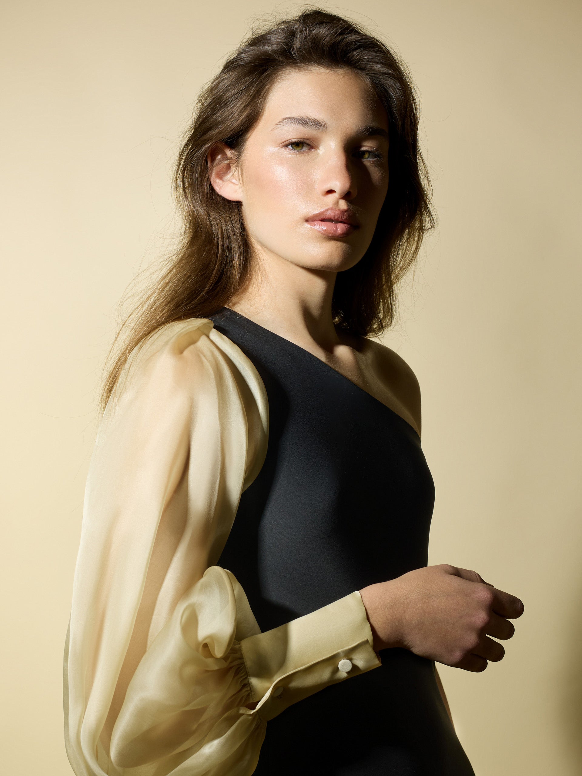 Robe CaprilexSilbon manches asymétriques organza