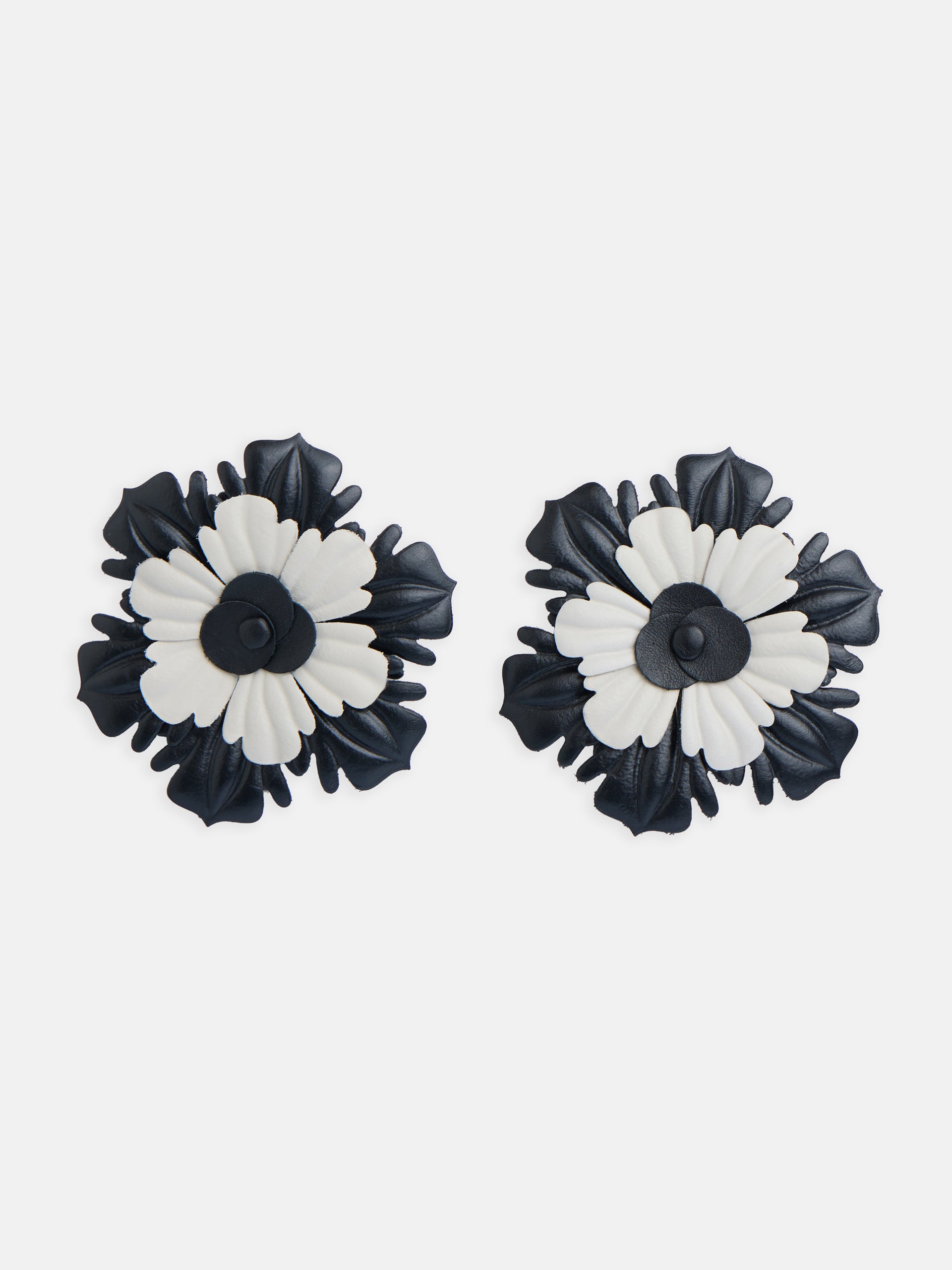 Pendientes velada flor napa bicolor