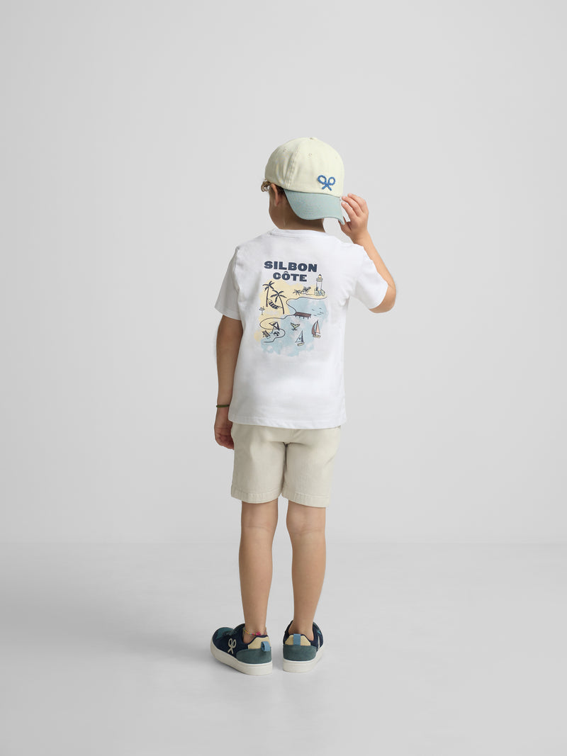 T-shirt kids cote branco