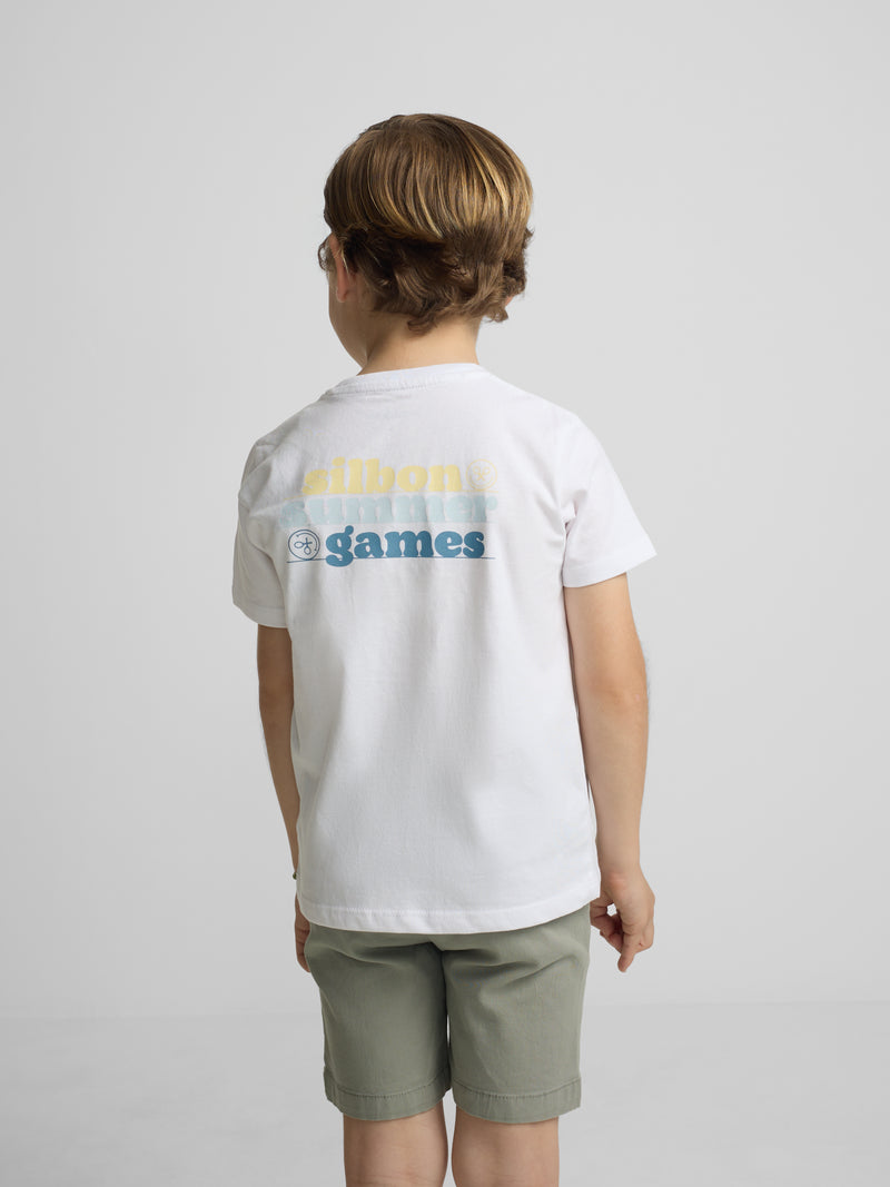 T-shirt enfants jeux d'été blanc