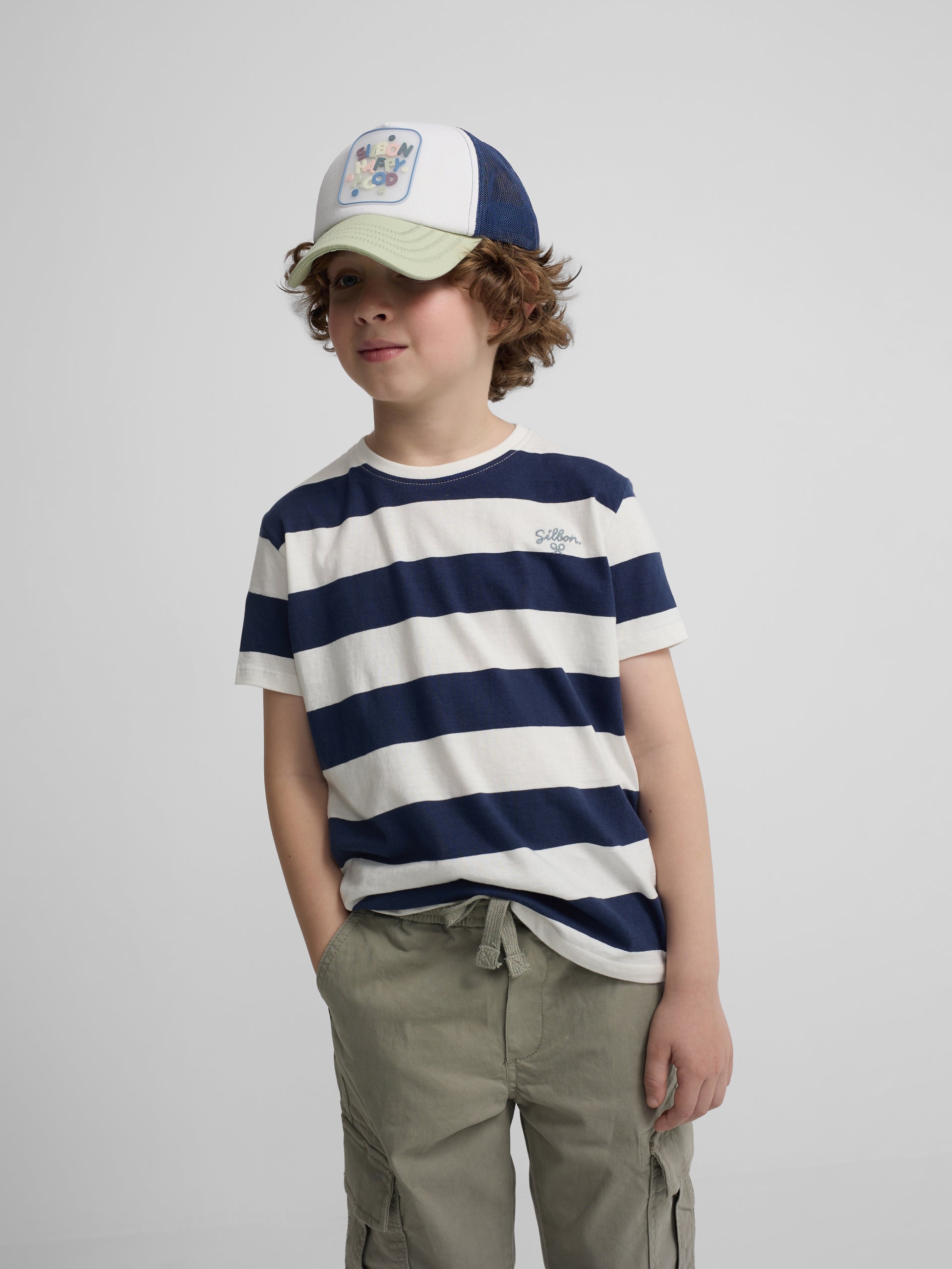Kids' vintage blue striped t-shirt