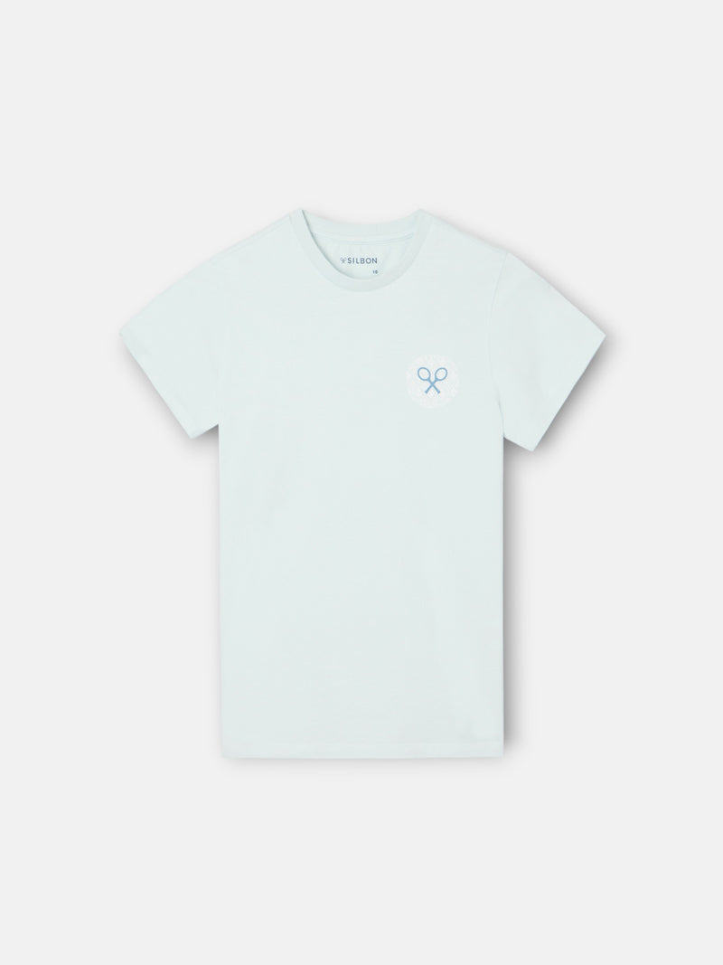 Camiseta kids raqueta etnica azul claro