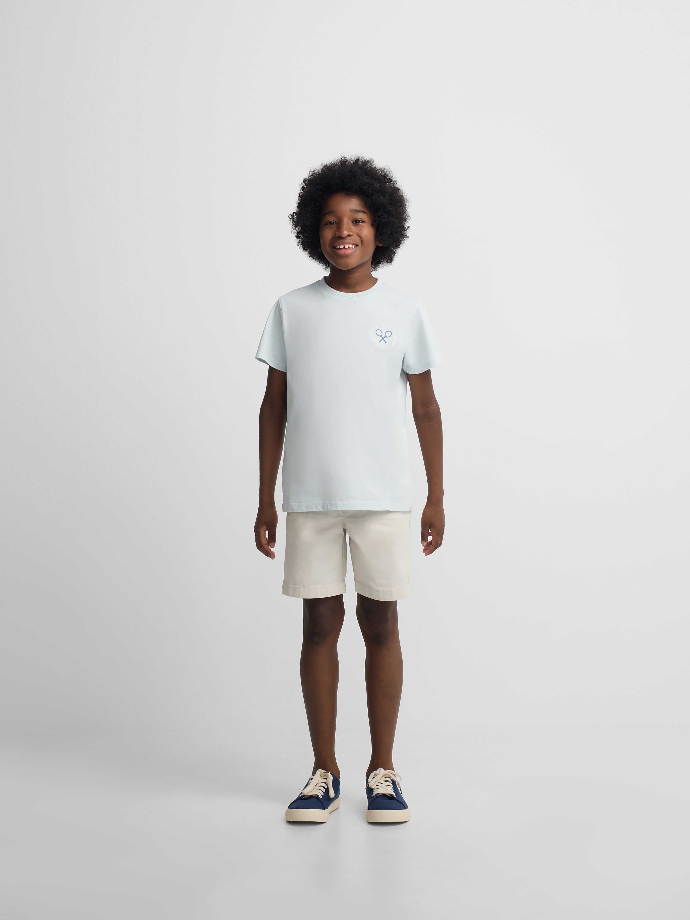 Camiseta kids raqueta etnica azul claro